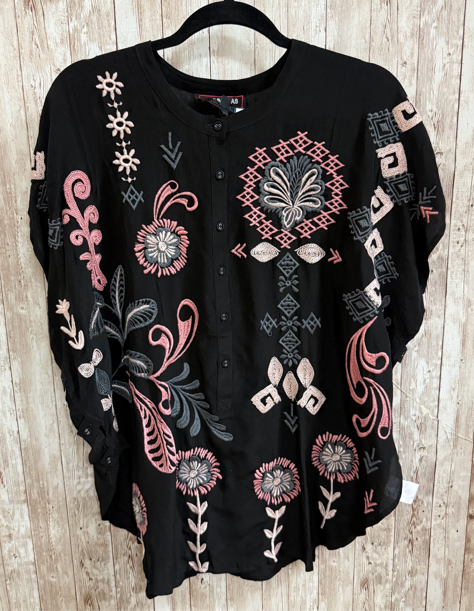 Size XS JOHNNY WAS BLACK PAISLEY Top