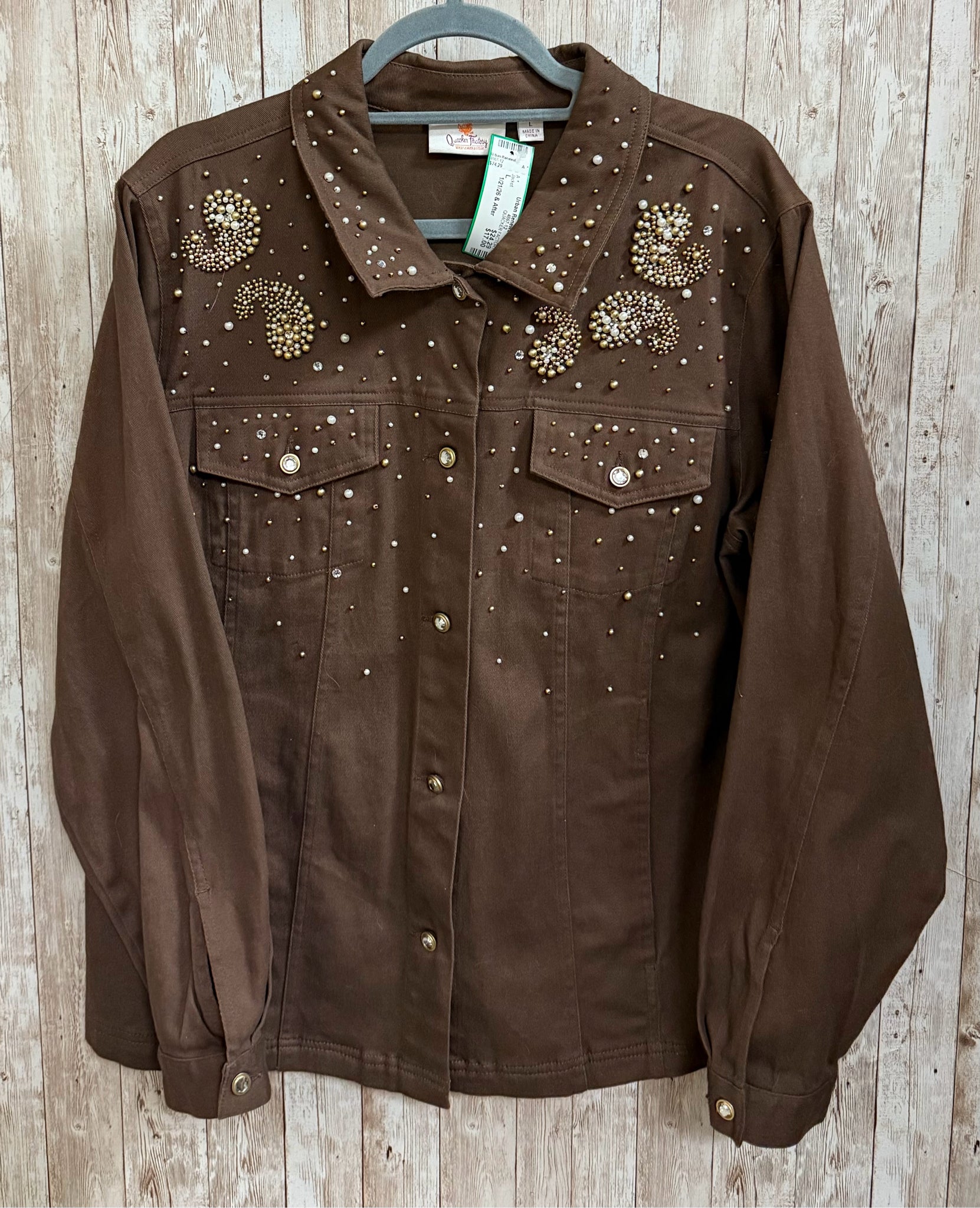 Size L QUACKER FACTORY Brown Jacket
