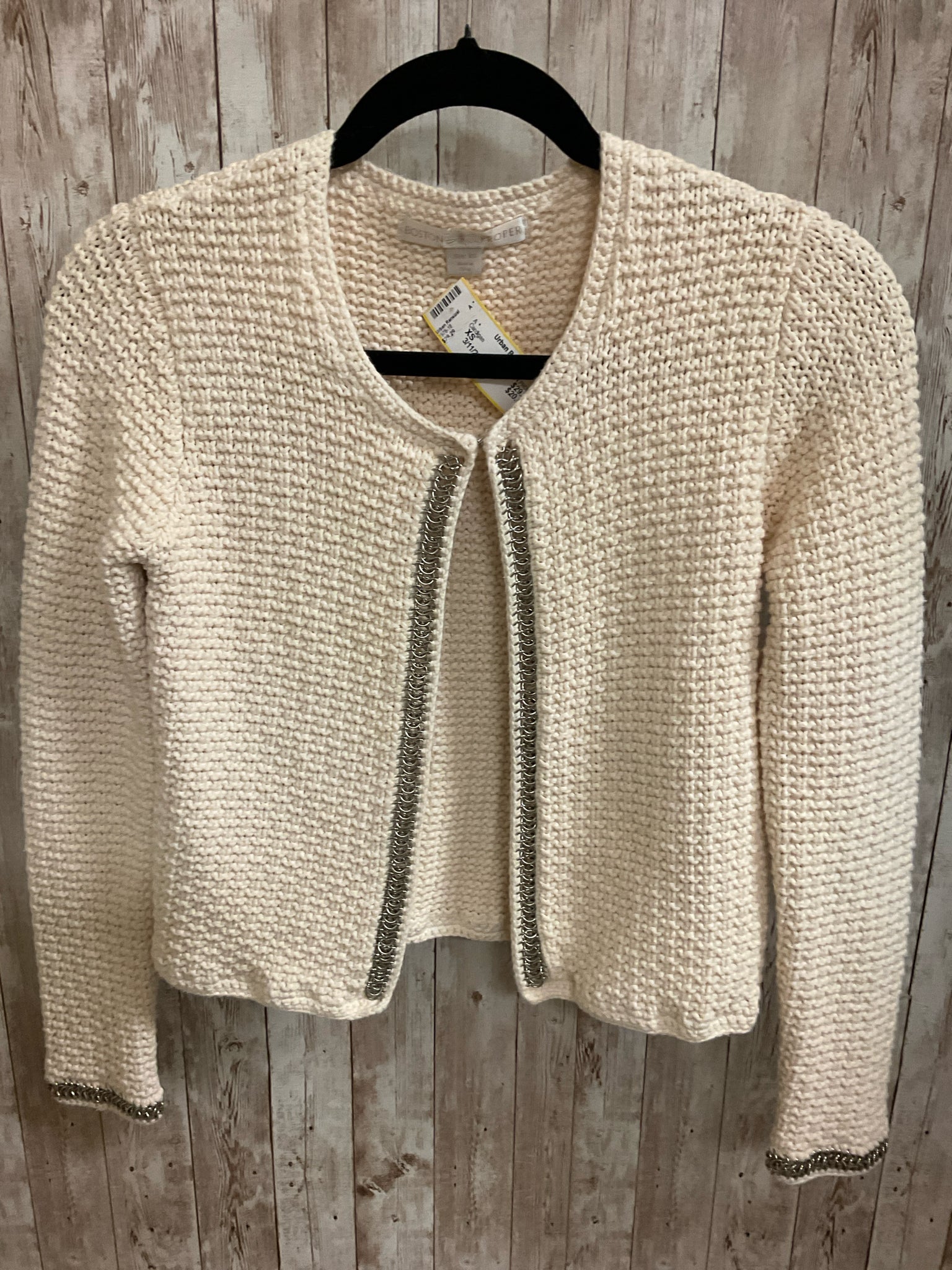Size XS BOSTON PROPER Cream Cardigan