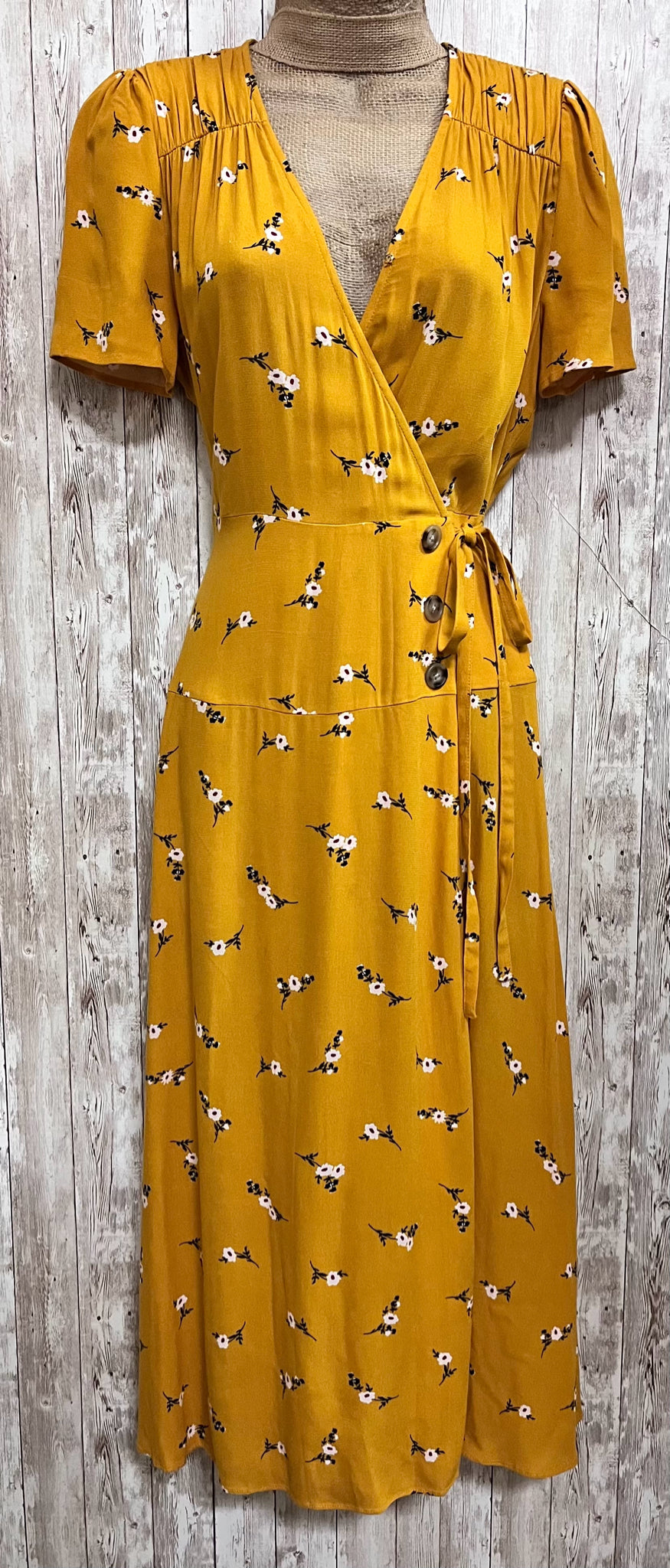 Size XS A LOVES A Yellow Print Dress