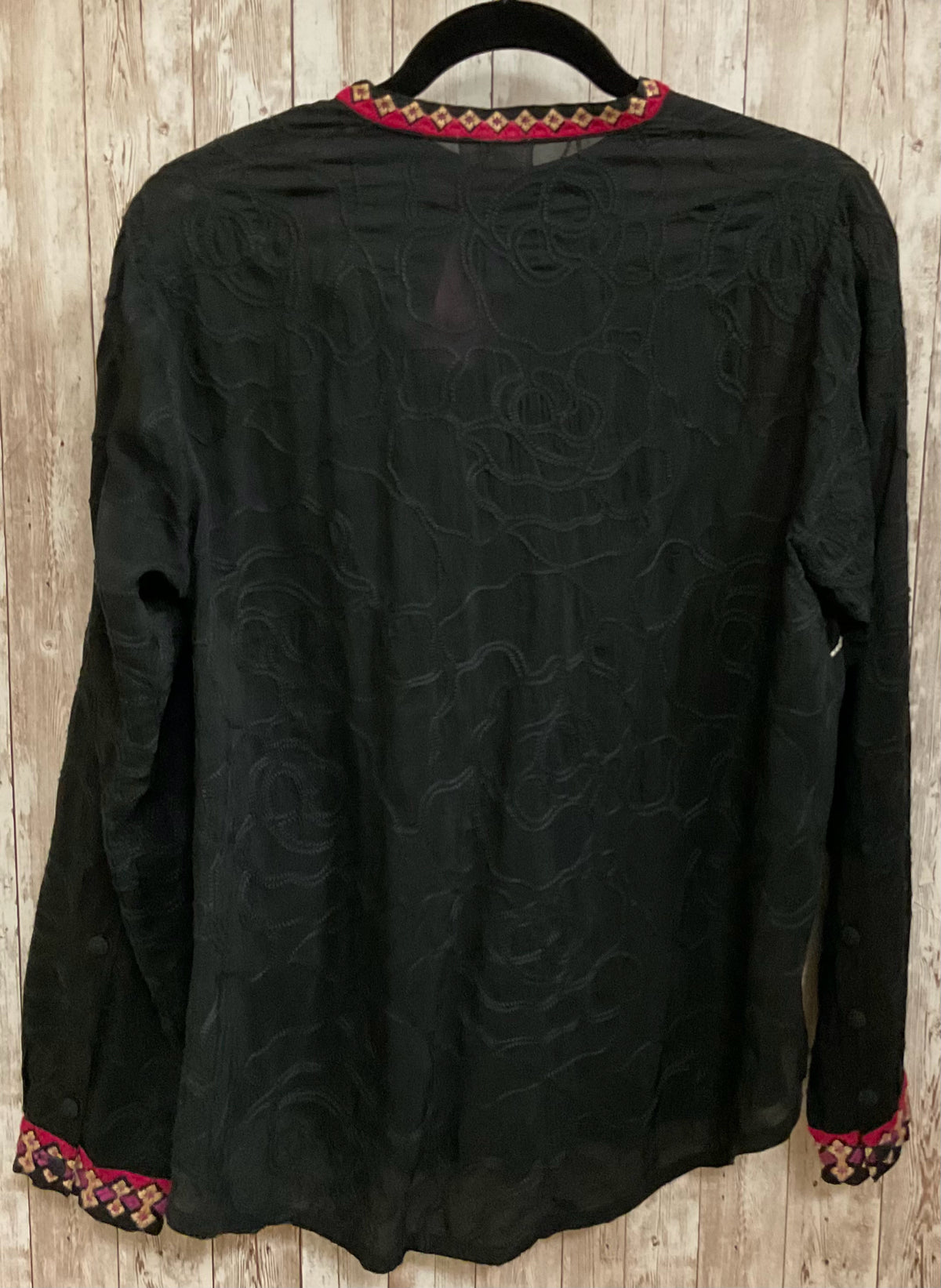 Size S JOHNNY WAS Black Print Top