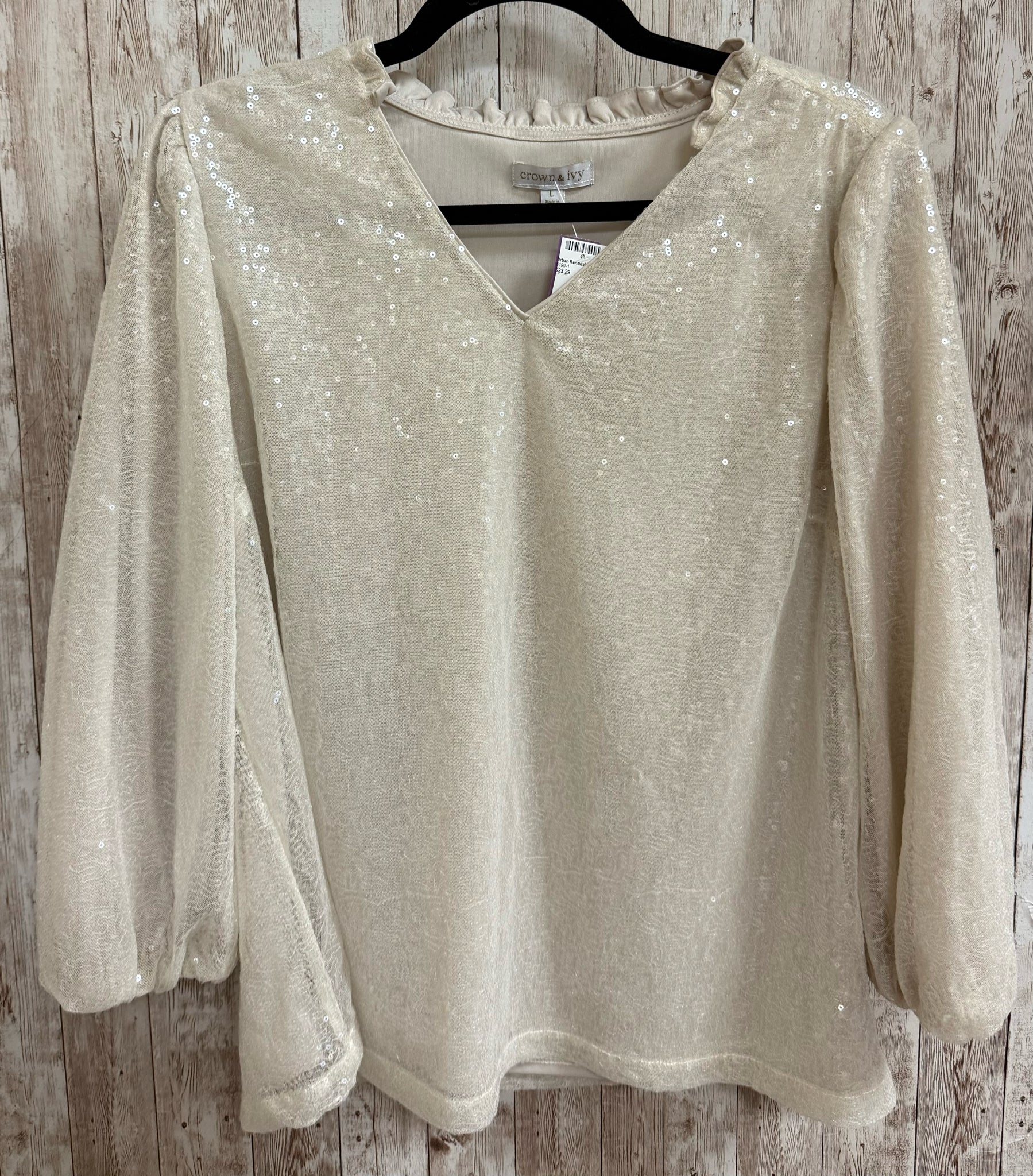 Size L CROWN & IVY SEQUINS Top