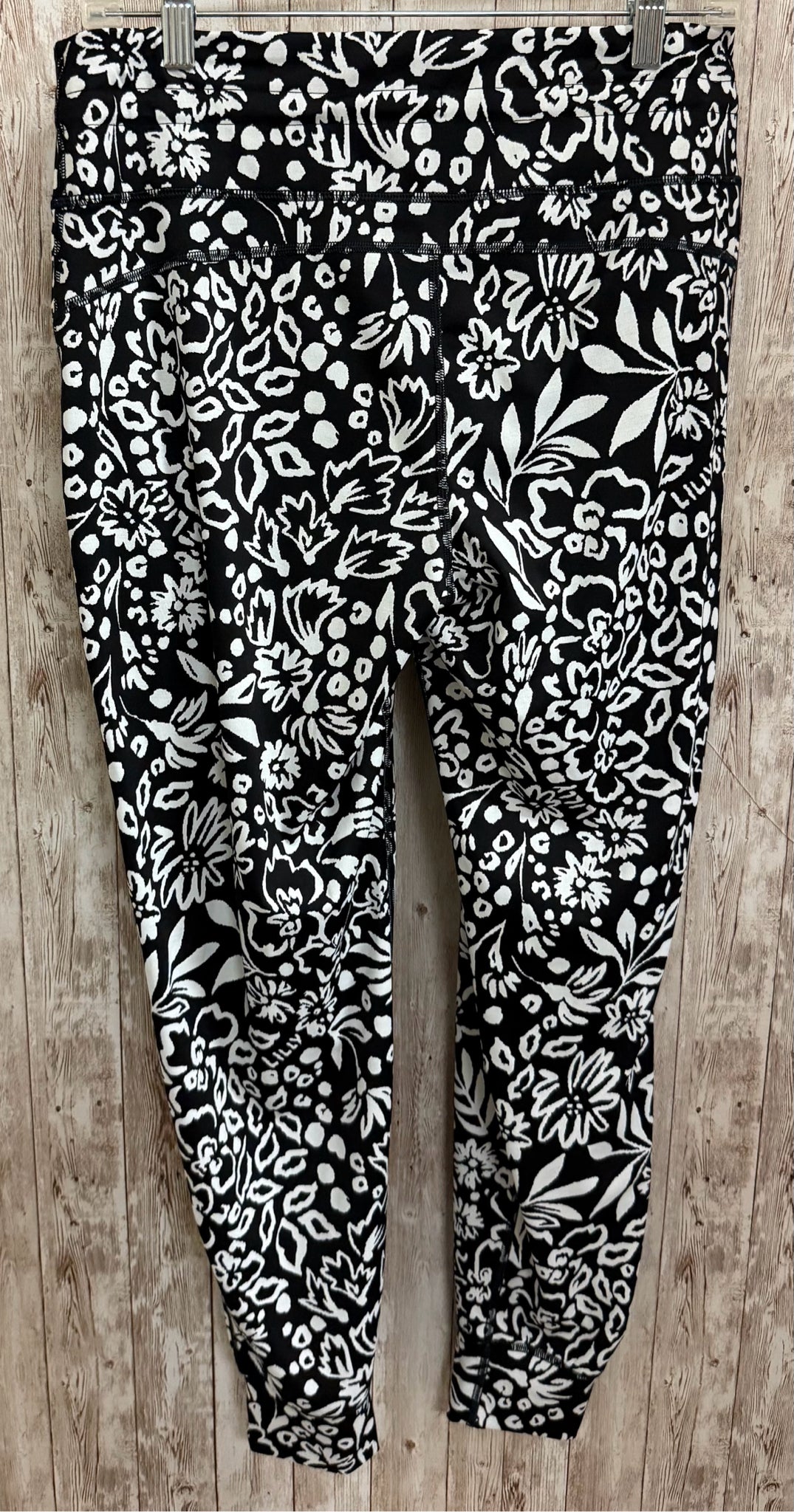 Size L LILLY PULITZER BLACK AND WHITE PRINT Leggings