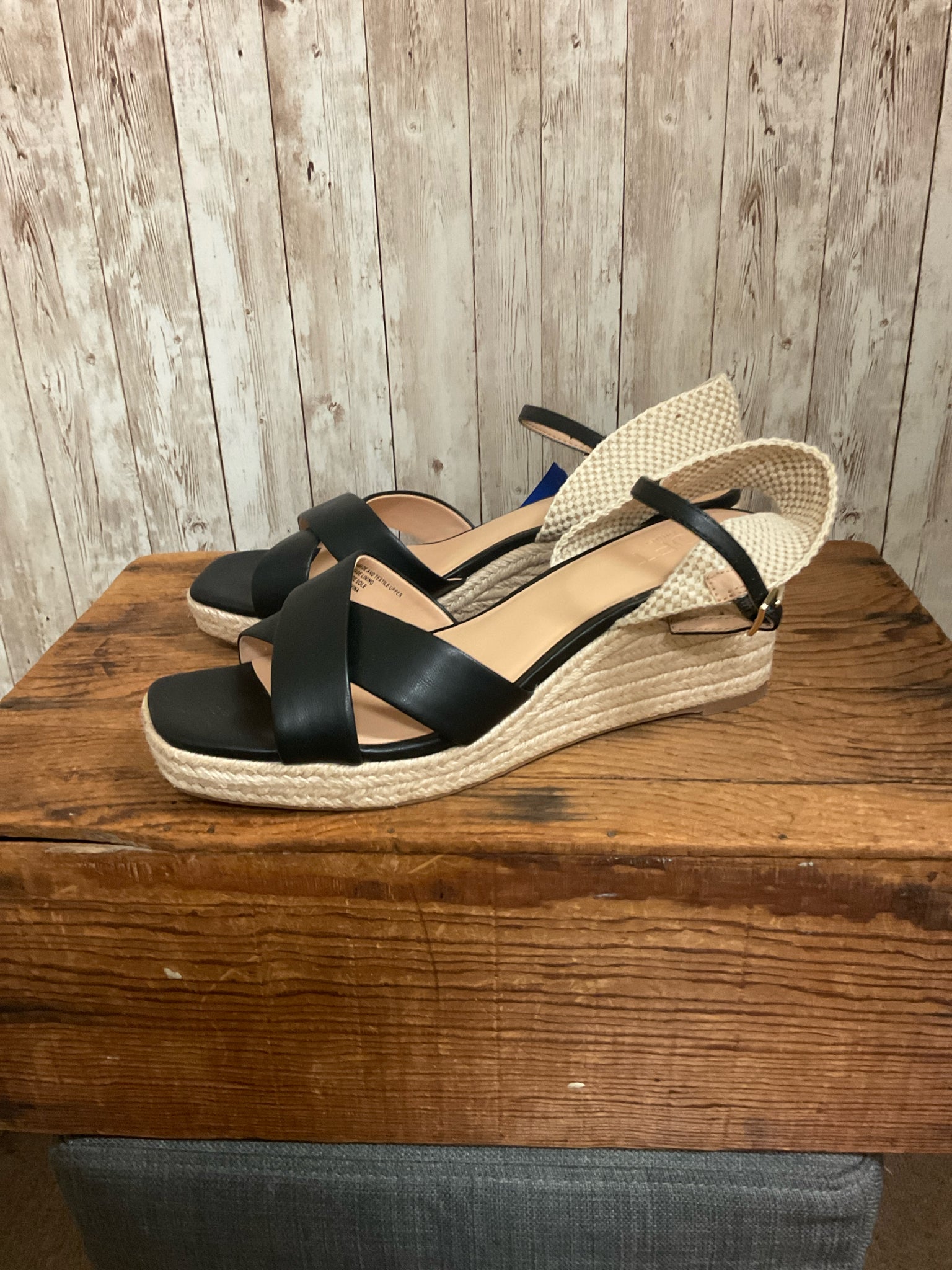 9 LOFT BLACK AND BEIGE ESPADRILLE