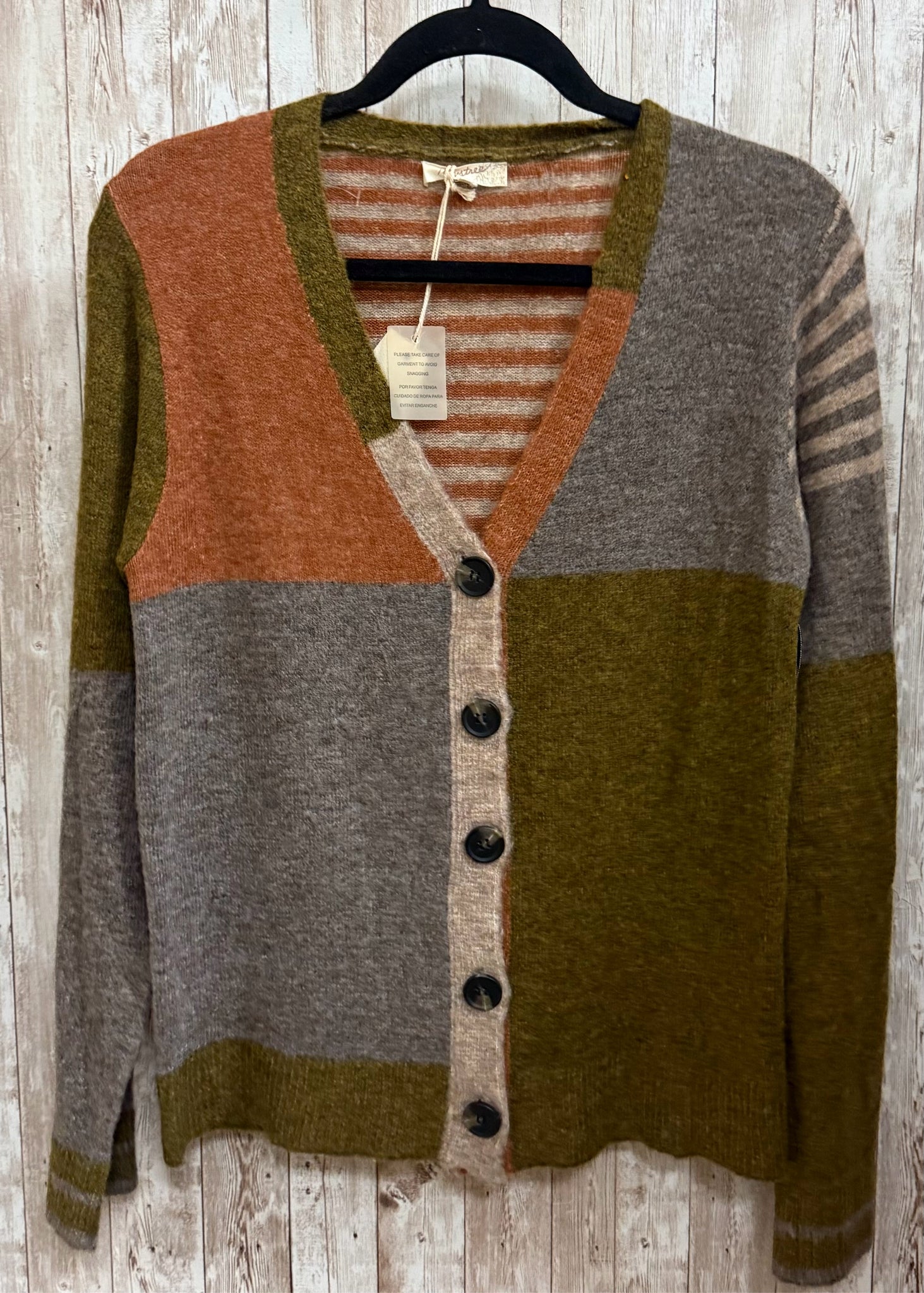 Size S MYSTREE OLIVE MULTI Cardigan