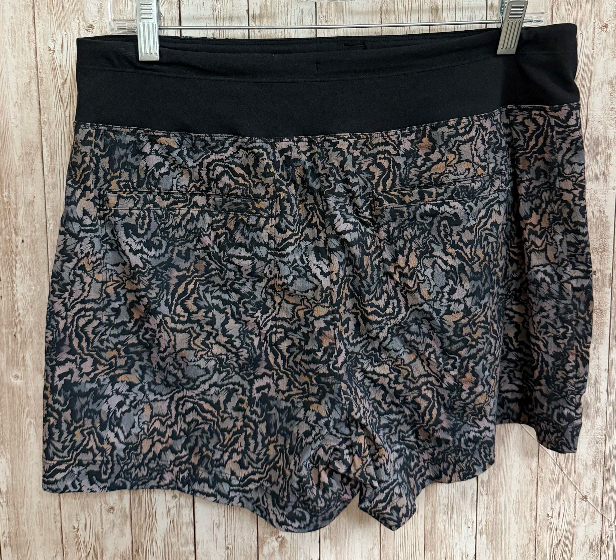 Size 10 ATHLEFIT Black Print Shorts