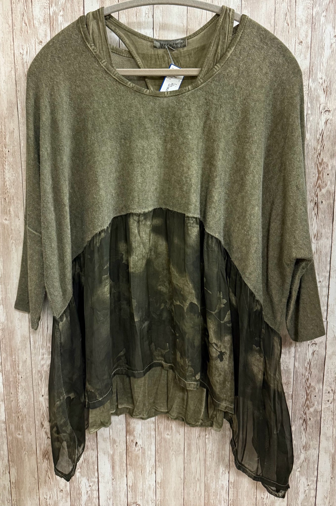 Size M/L TEMPO PARIS Olive Top