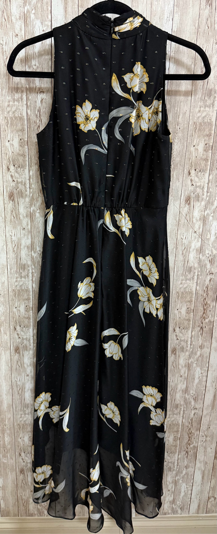 Size 2 WHITE HOUSE BLACK MRKT BLACK FLORAL Dress