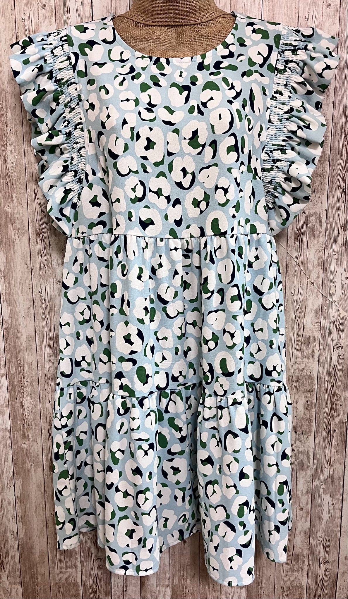 Size M MICHELLE MCDOWELL Blue Print Dress