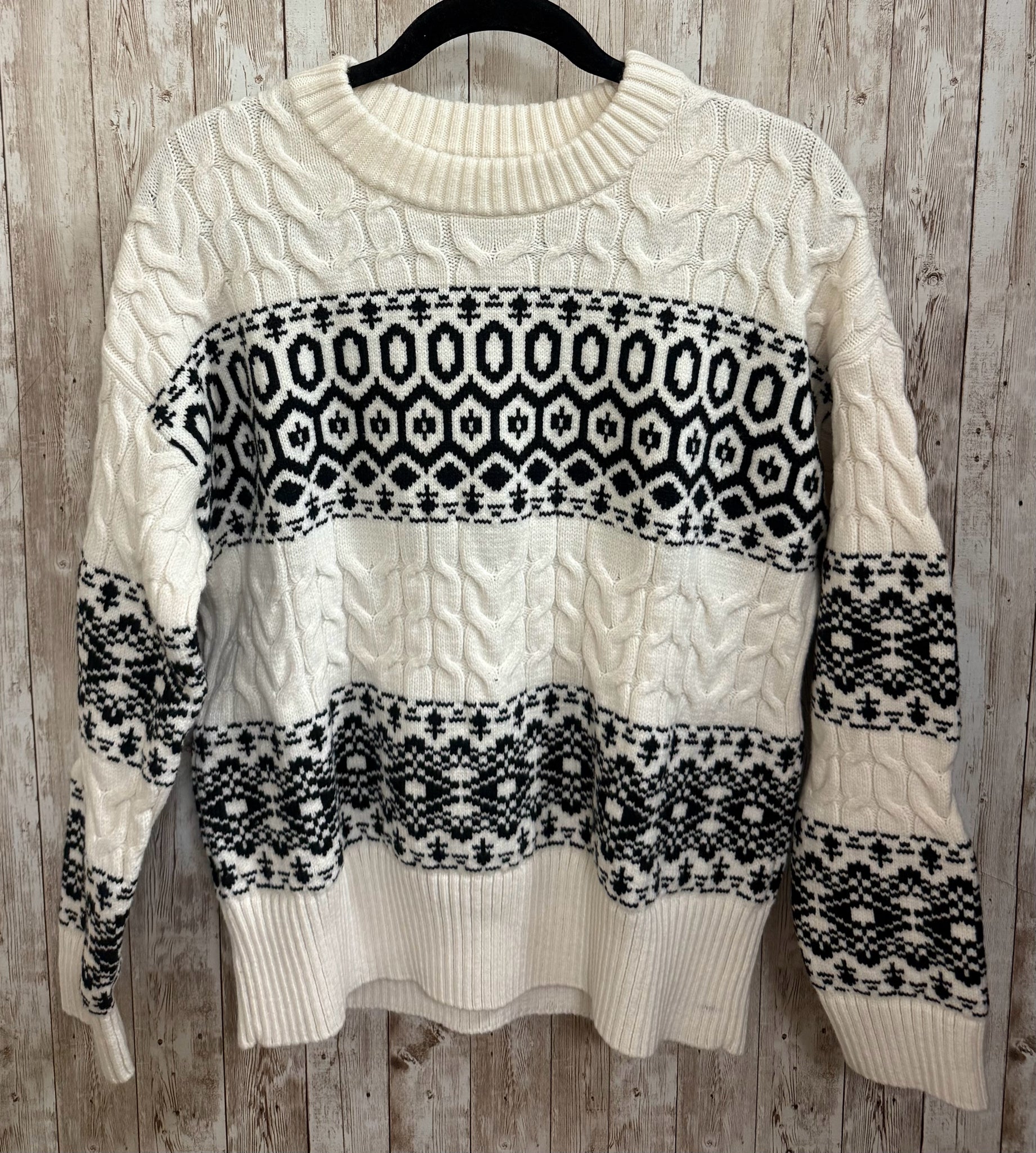 Size S LOFT IVORY & BLACK Sweater