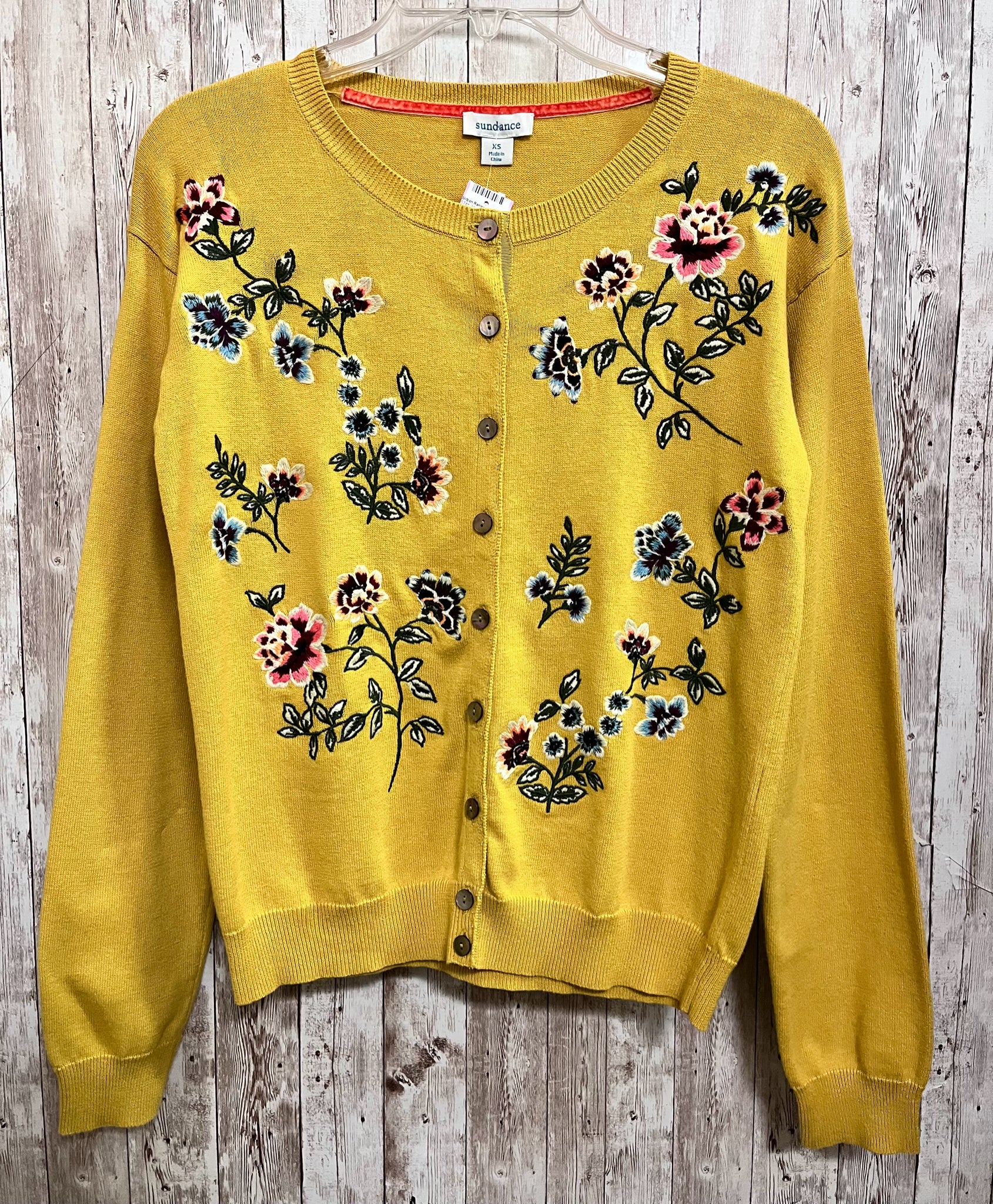 SUNDANCE Size XS Gold Cardigan