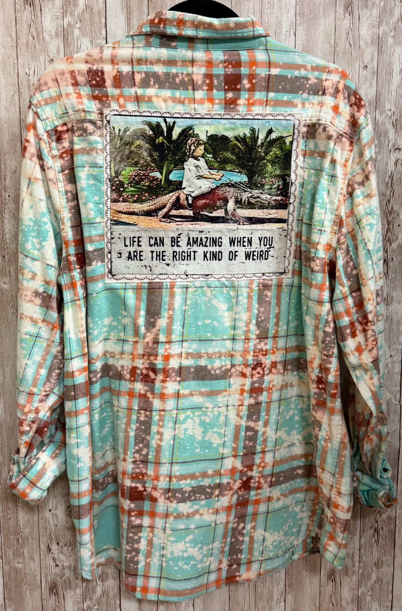 Size XL ANGRY MINNOW TURQUOISE PLAID Shirt