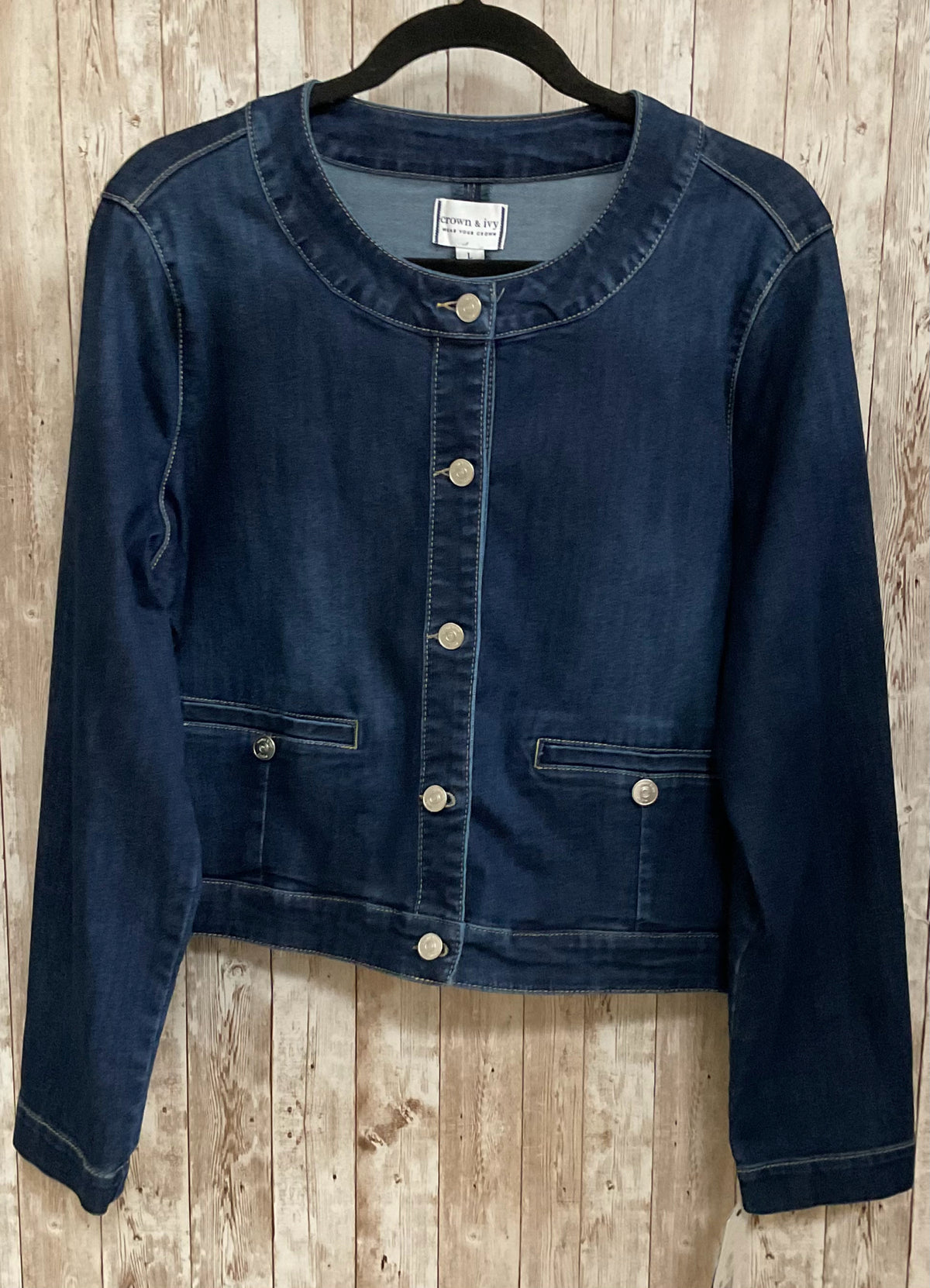 Size L CROWN & IVY Dark Denim Jacket