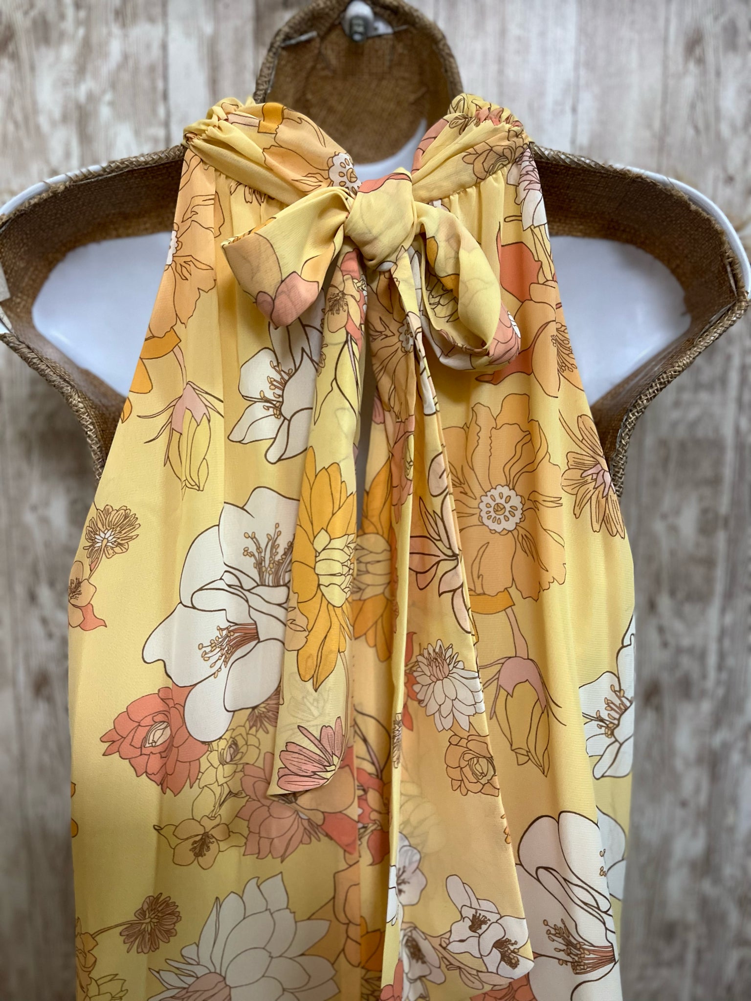 ELIZA J Size 10 YELLOW FLORAL Dress