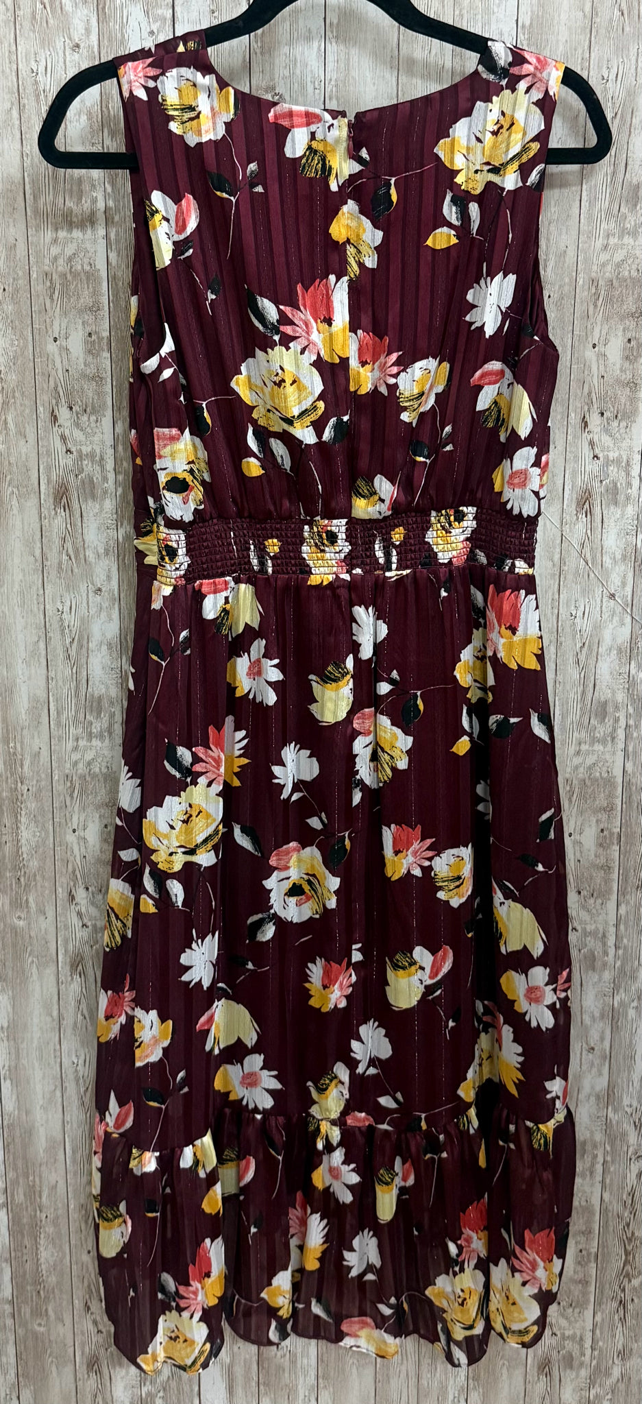 Size 6 WHBM BURGUNDY FLORAL Dress