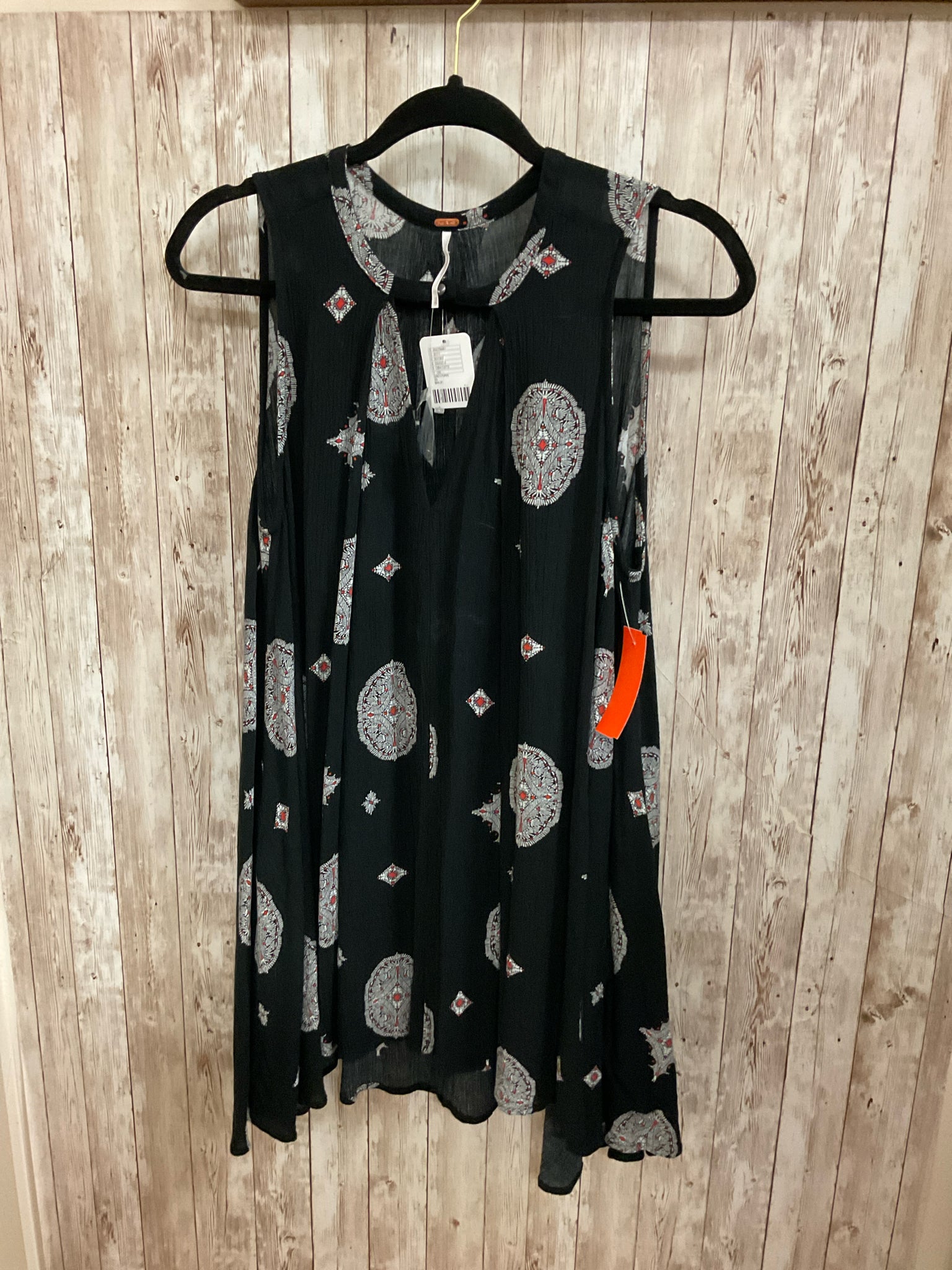 Size XS FREE PEOPLE Black Print Top