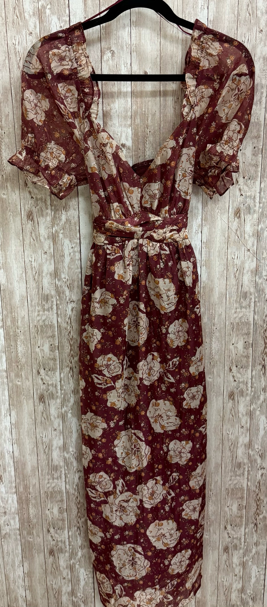 Size L BLU PEPPER BURGUNDY FLORAL Dress
