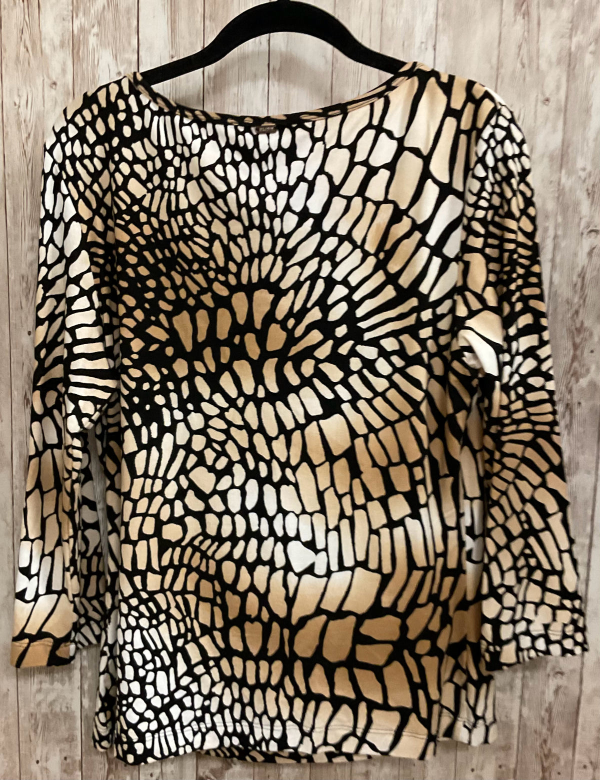 Size M ST JOHN TAN AND BLACK Top