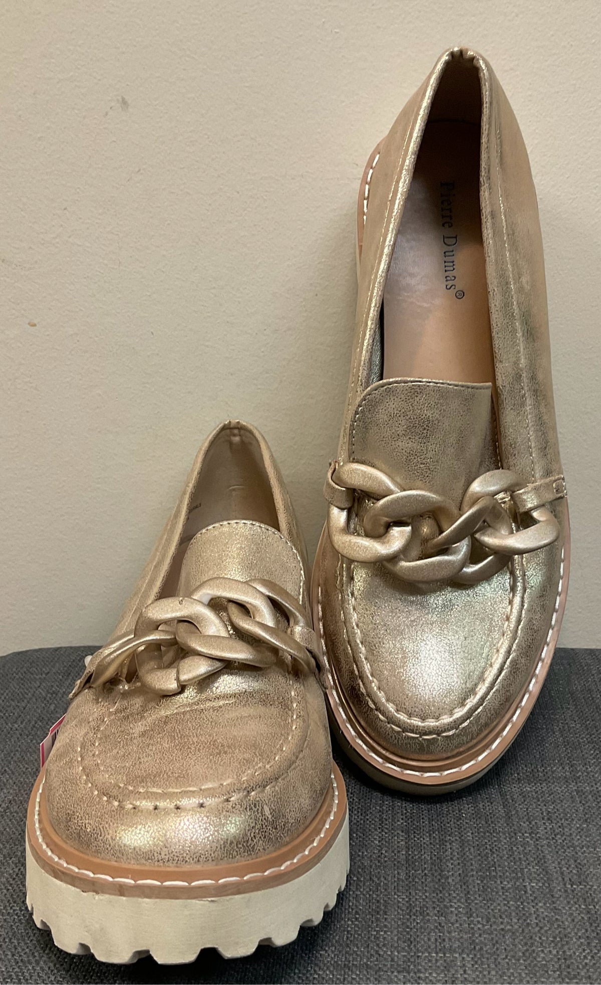 8.5 PIERRE DUMAS Gold SHOES