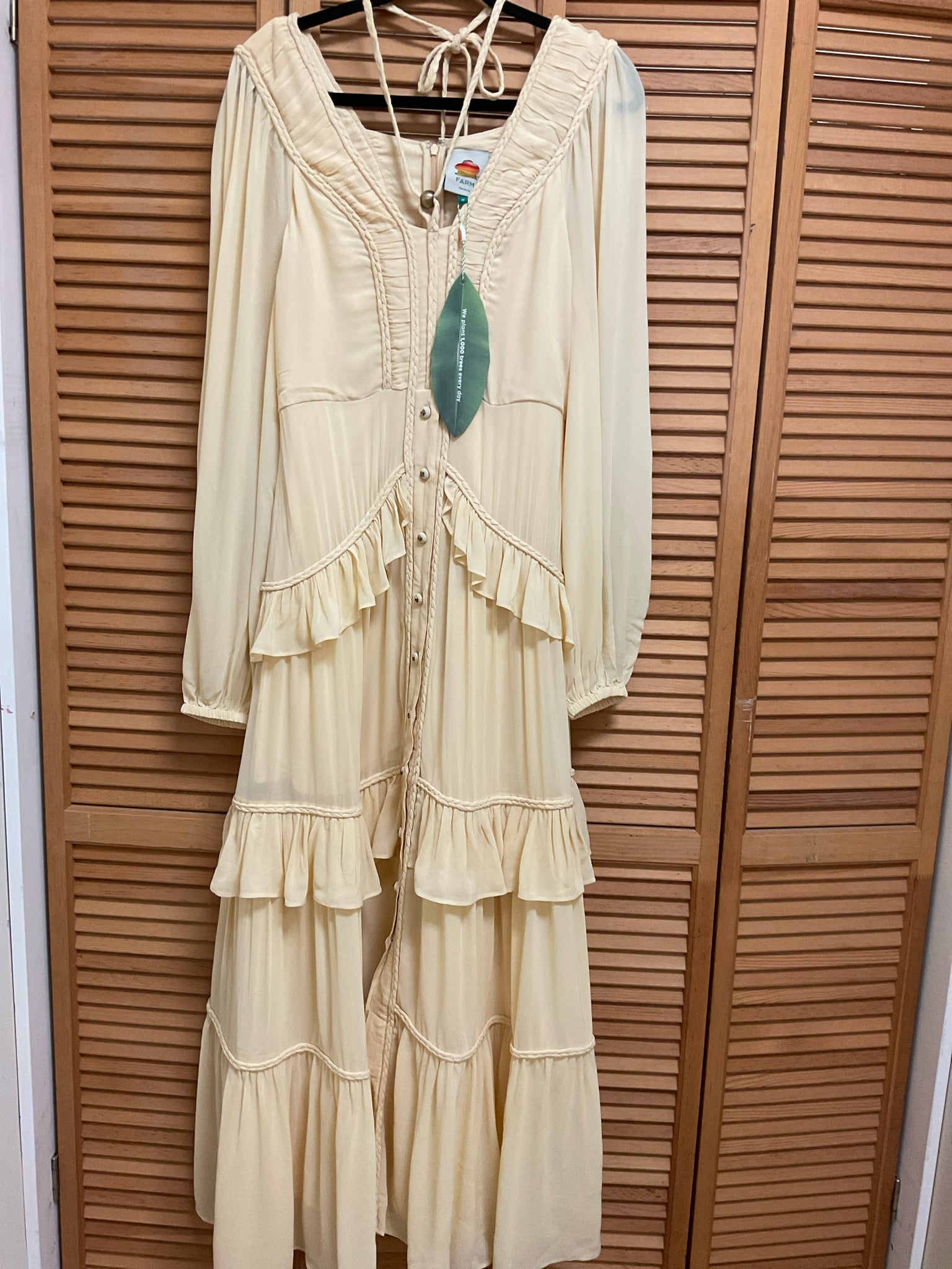 Size M FARM RIO Pale Yellow Dress