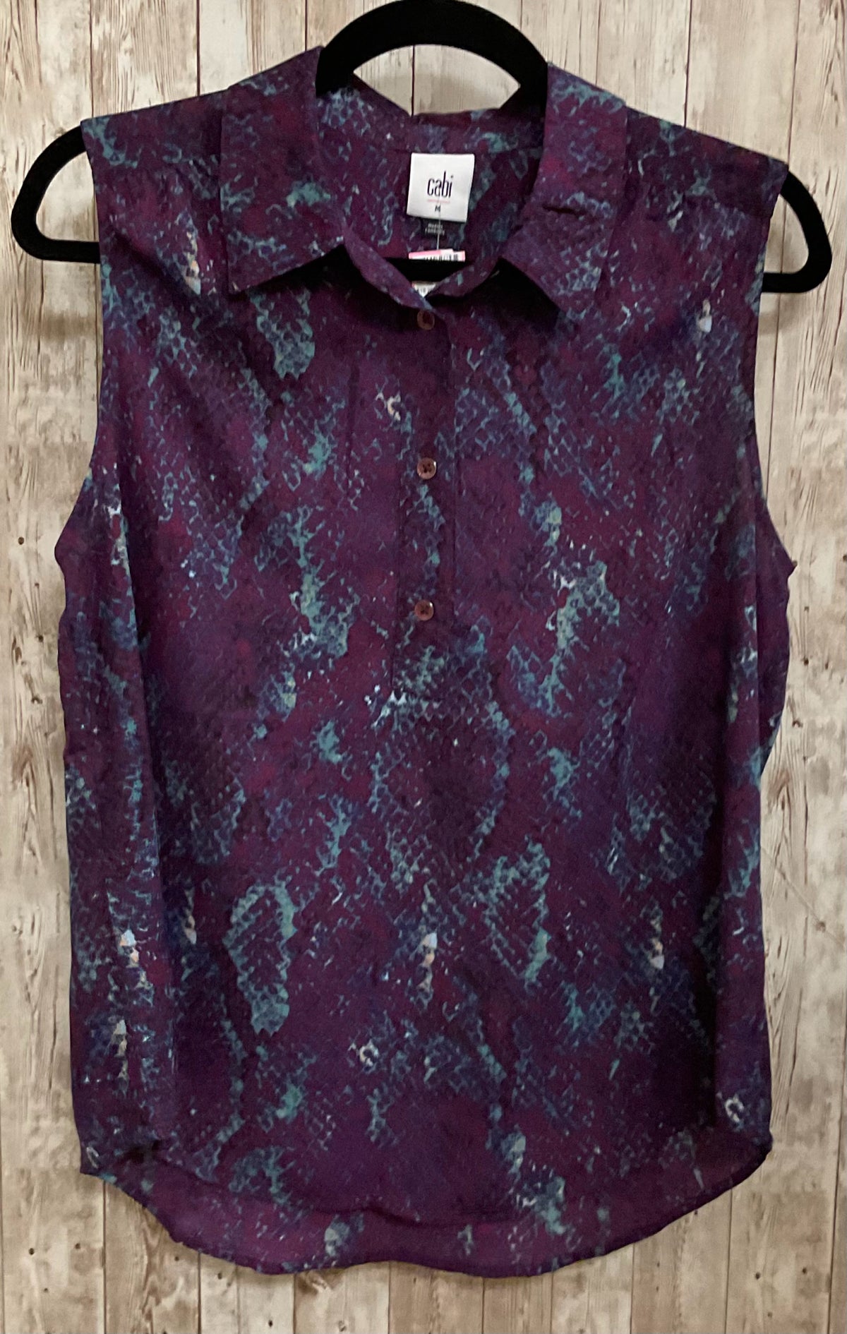 Size M CABI Purple Print Top