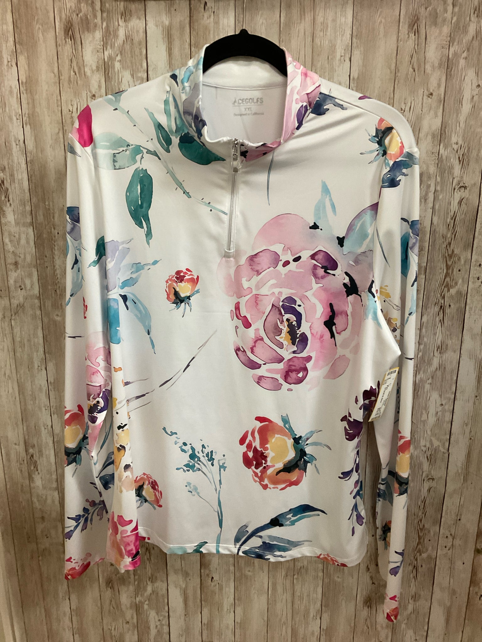 Size XXL ACEGOLFS WHITE FLORAL Top