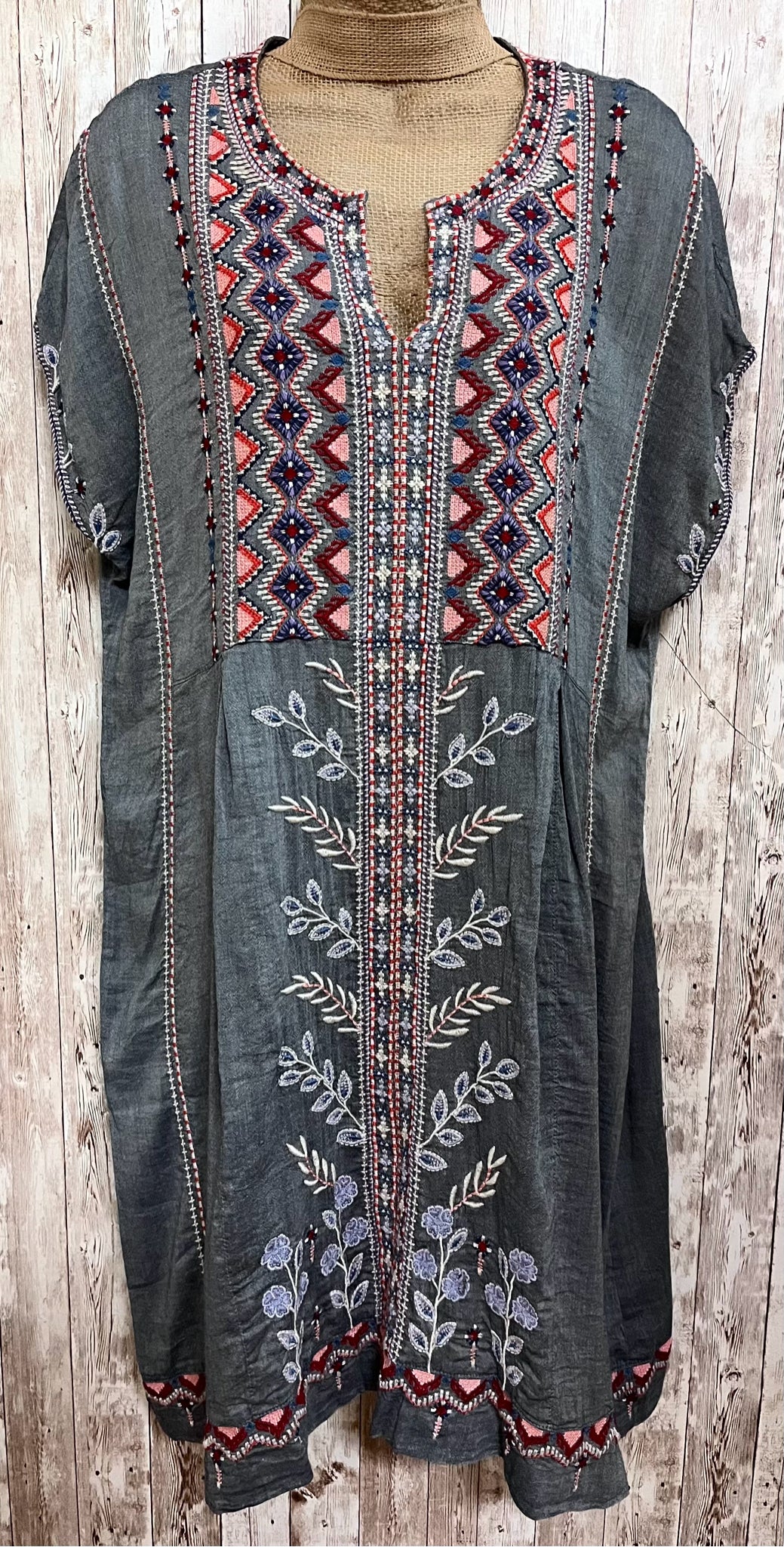 JOHNNY WAS Size L Blue Print Dress