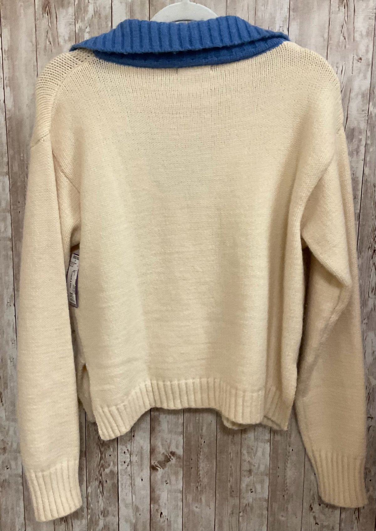 Size M PAPERMOON CREAM AND BLUE Sweater