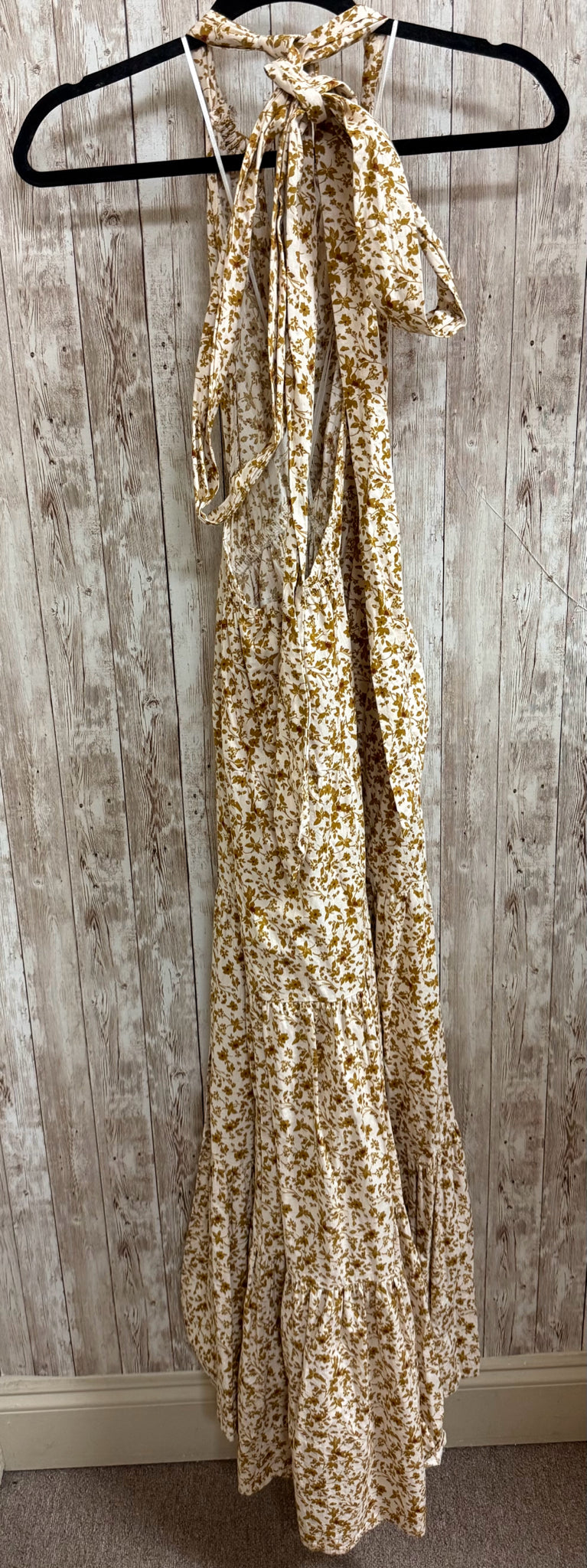 Size M FAB'RIK BEIGE AND BROWN PLAID Dress