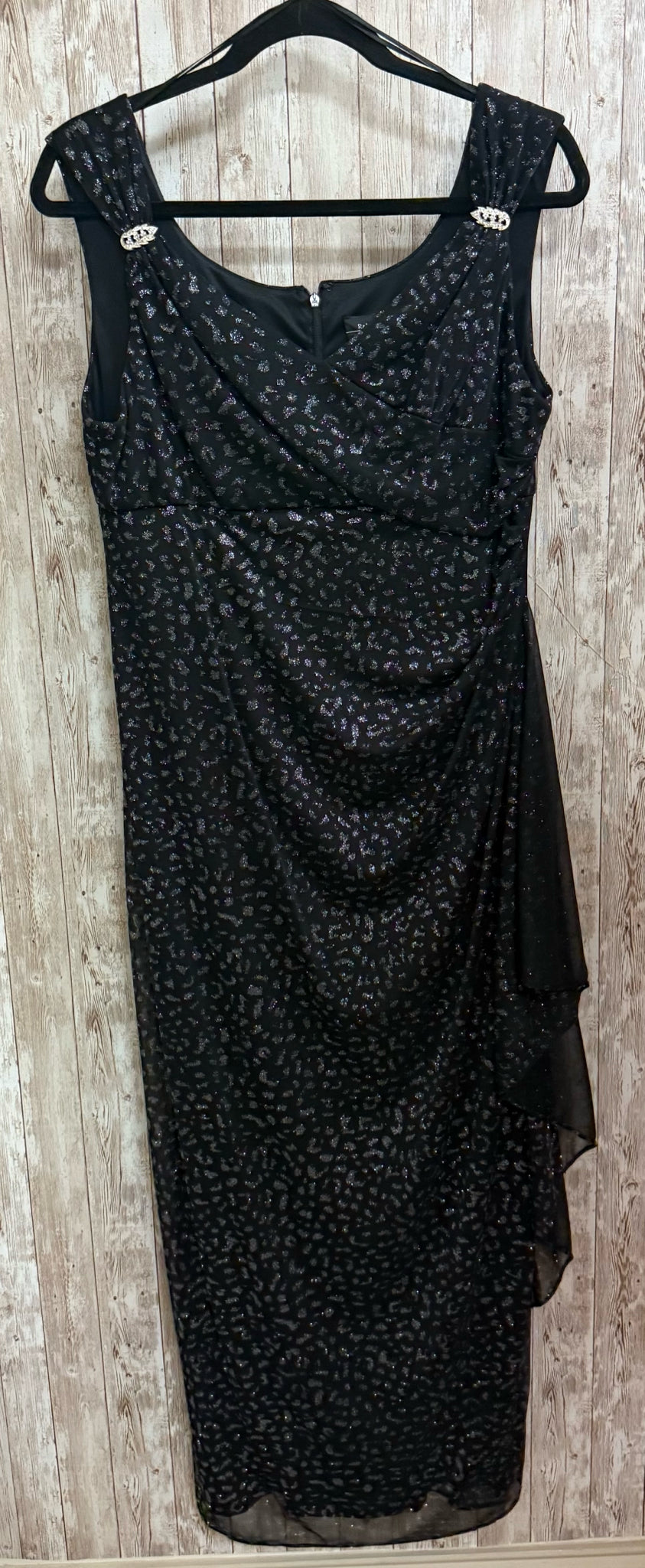 Size 12 R&M RICHARDS Black and Silver Dress