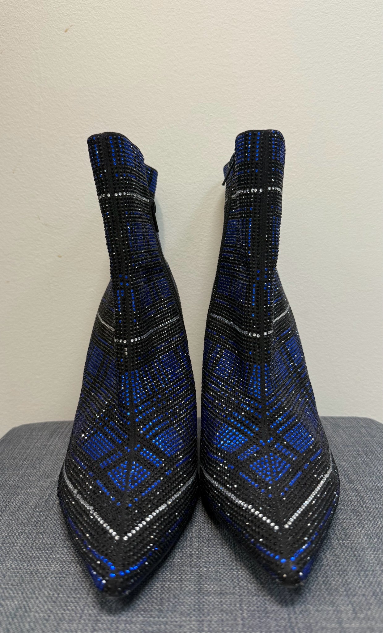 INC 12 BLACK AND BLUE PLAID Boots