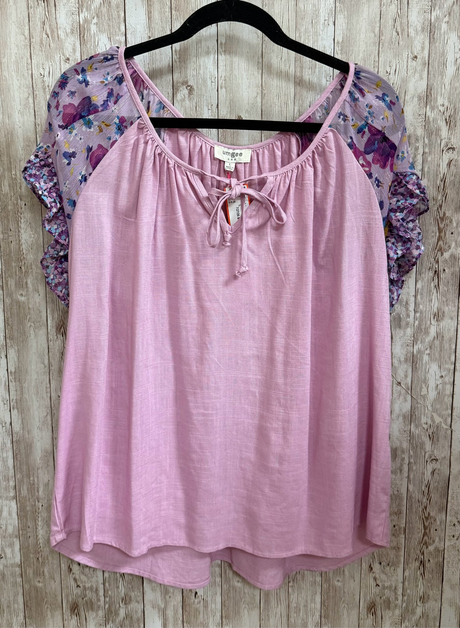 Size L UMGEE Pink Print Top