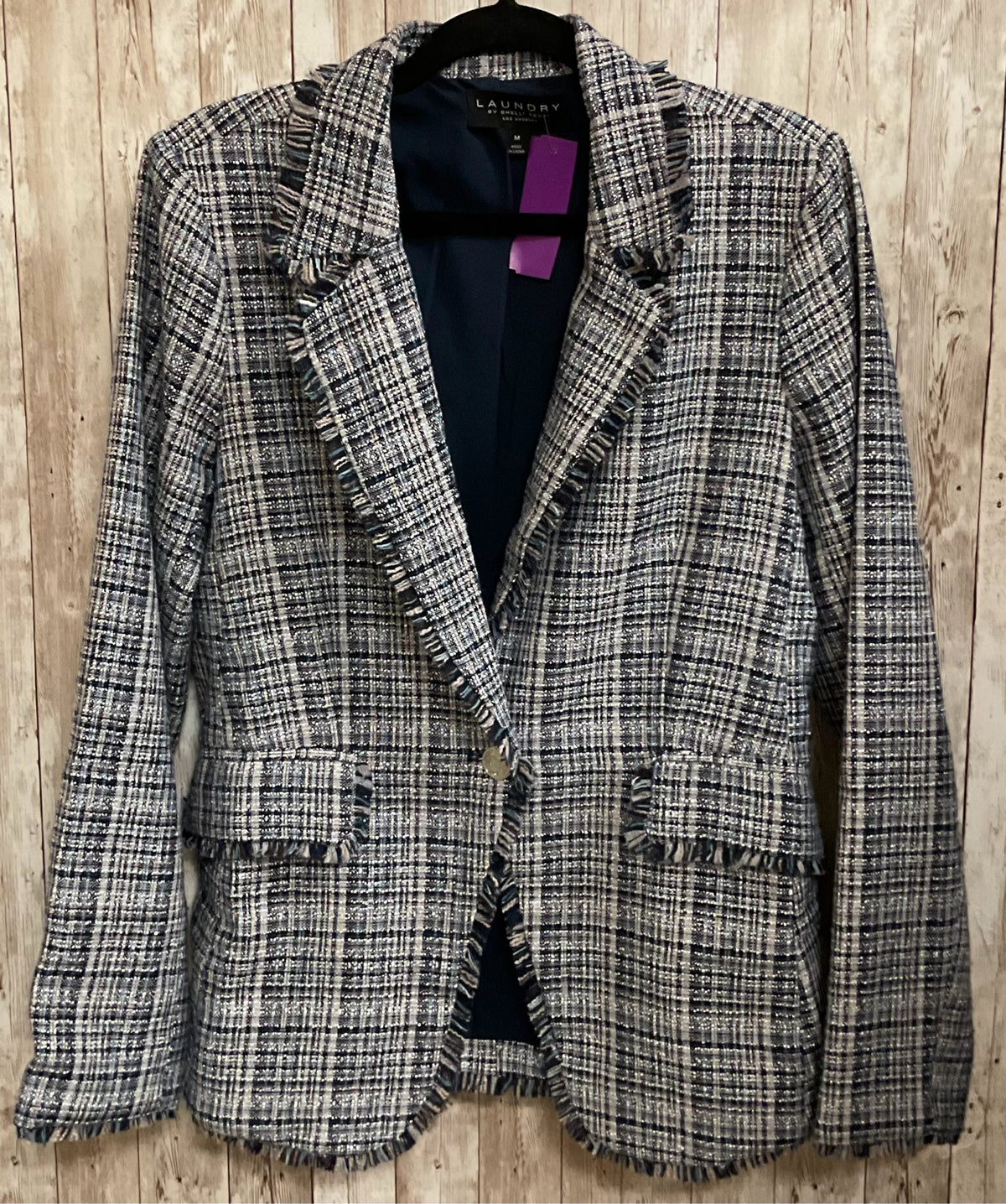 Size M LAUNDRY Blue Print Jacket