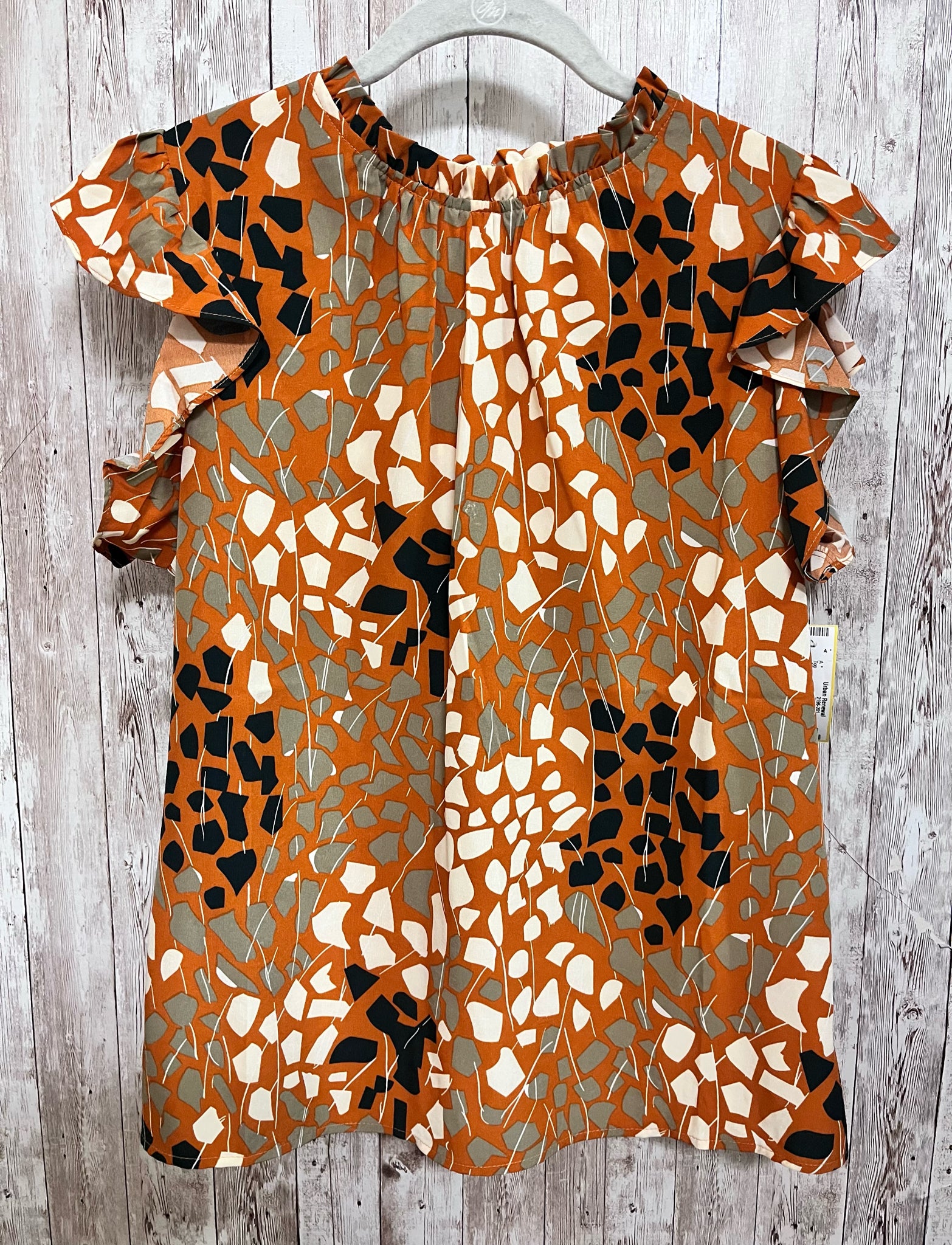 THML Size M ORANGE AND CREAM PRINT Top