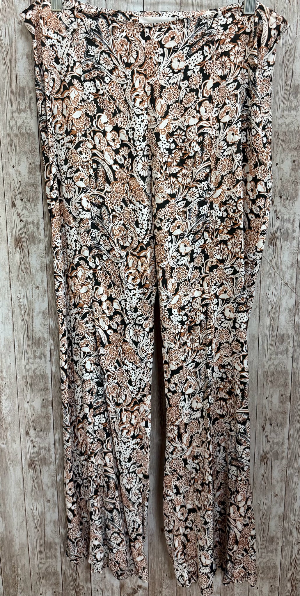 Size 12 ANTHROPOLOGIE BLACK AND BROWN PRINT Pants