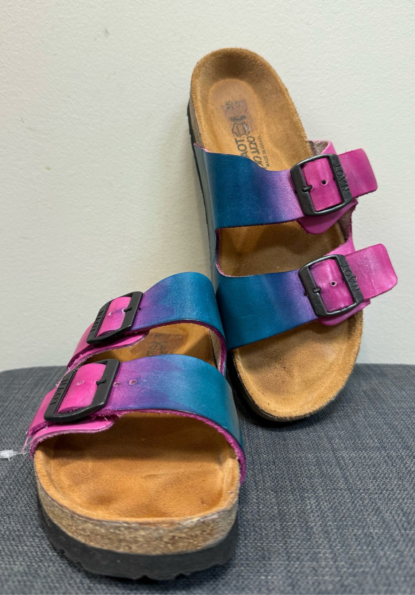 7.5 NAOT PINK AND BLUE Sandals