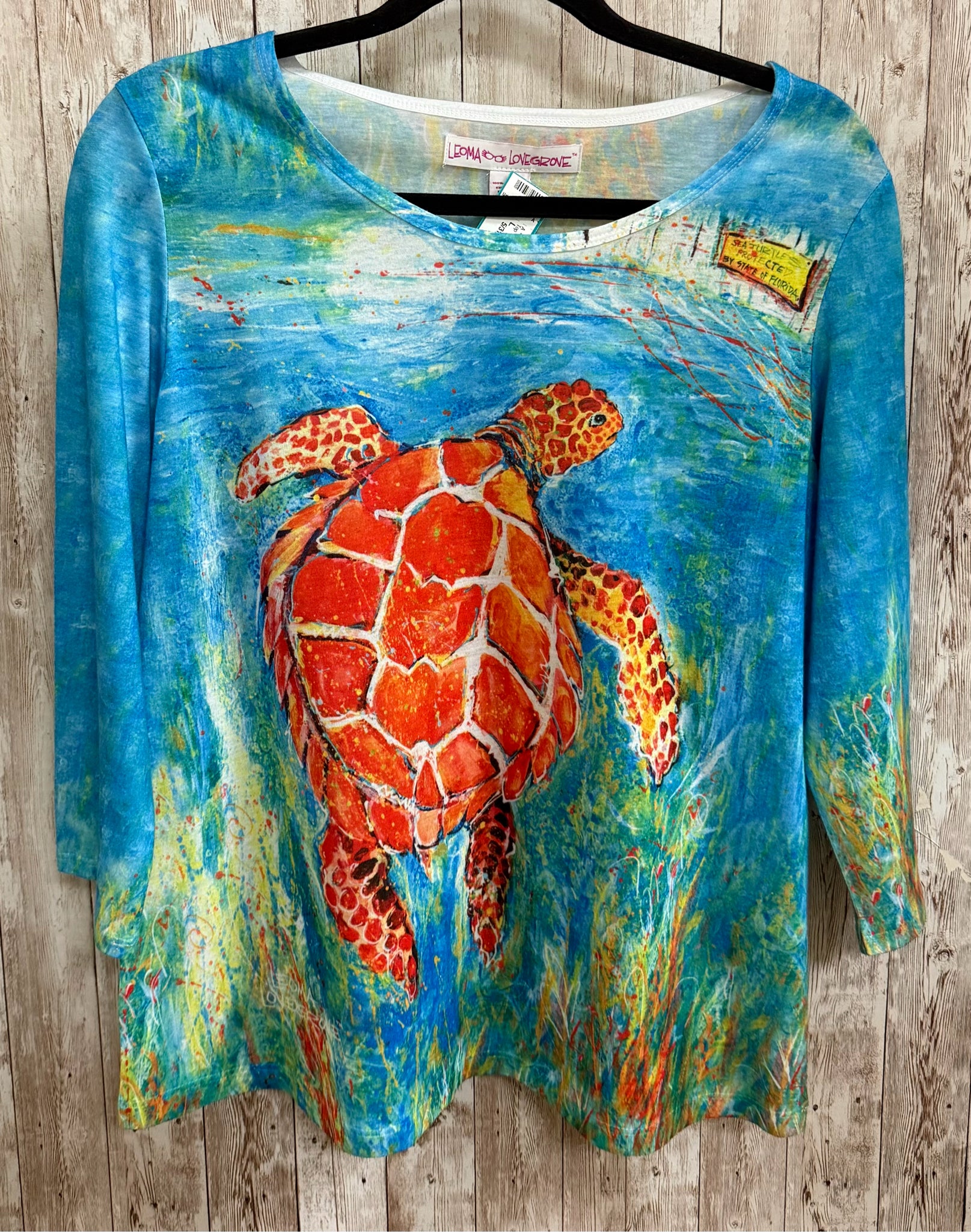 Size L LEOMA LOVEGROVE BLUE SEATURTLE Top