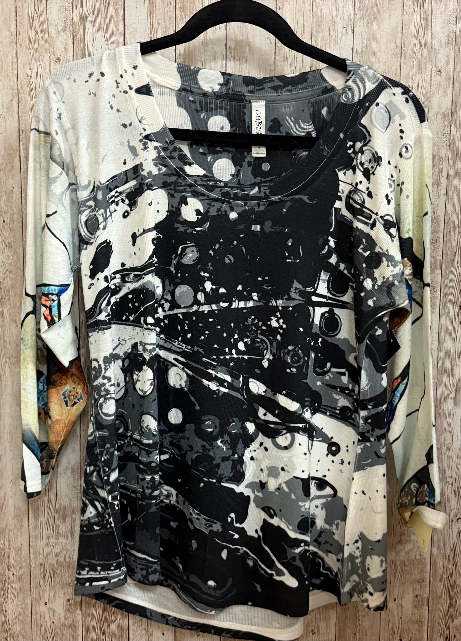 Size M CUBISM MULTI COLOR PRINT Top