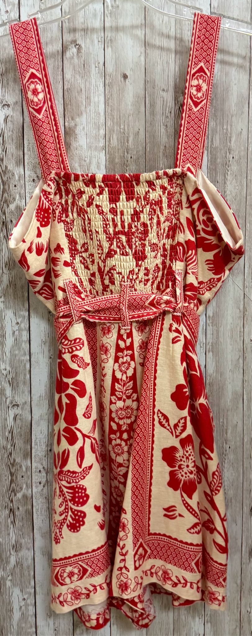 Size 12 RACHEL ZOE TAN AND RED Romper