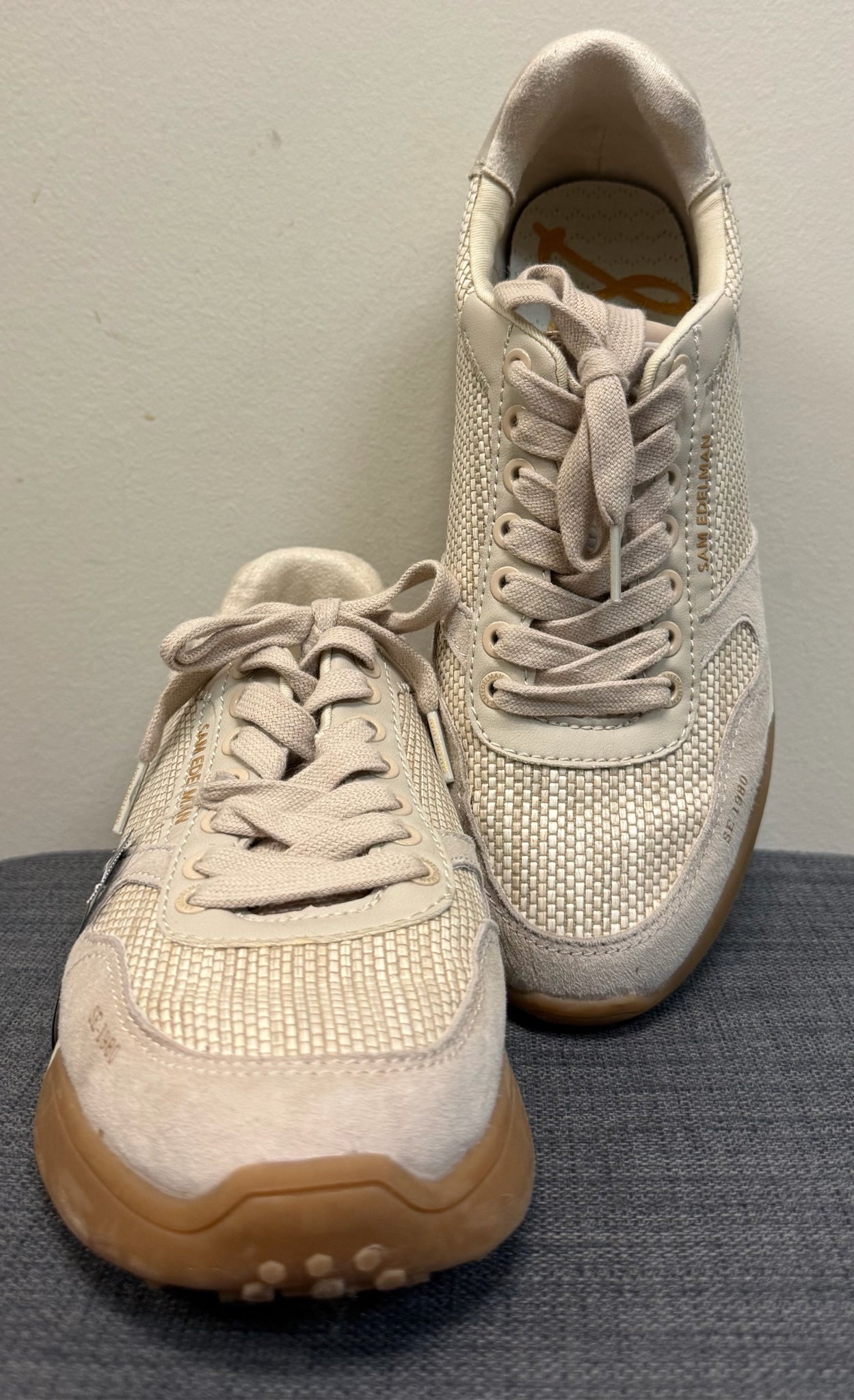 9.5 SAM EDELMAN TAN AND BEIGE SHOES