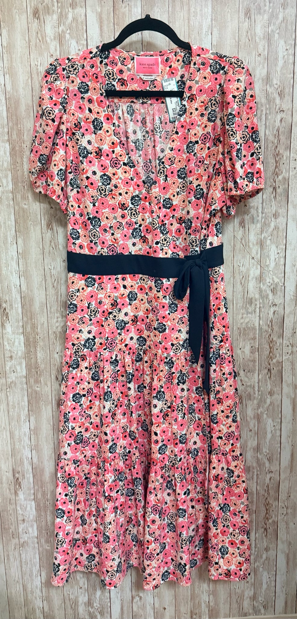 KATE SPADE Size XL PINK AND BLACK FLORAL Dress