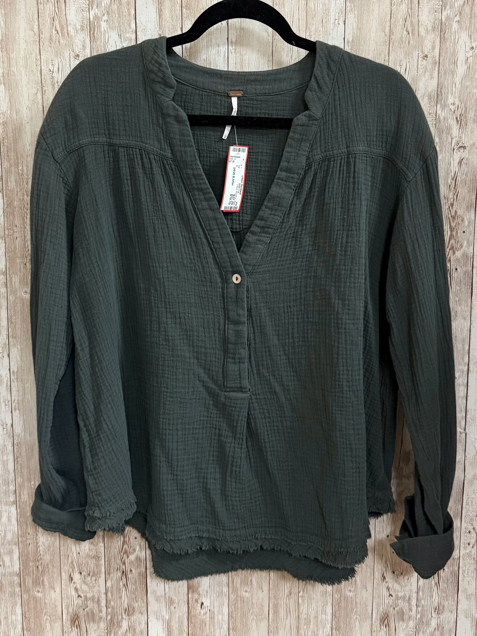 Size L FREE PEOPLE Dark Green Top