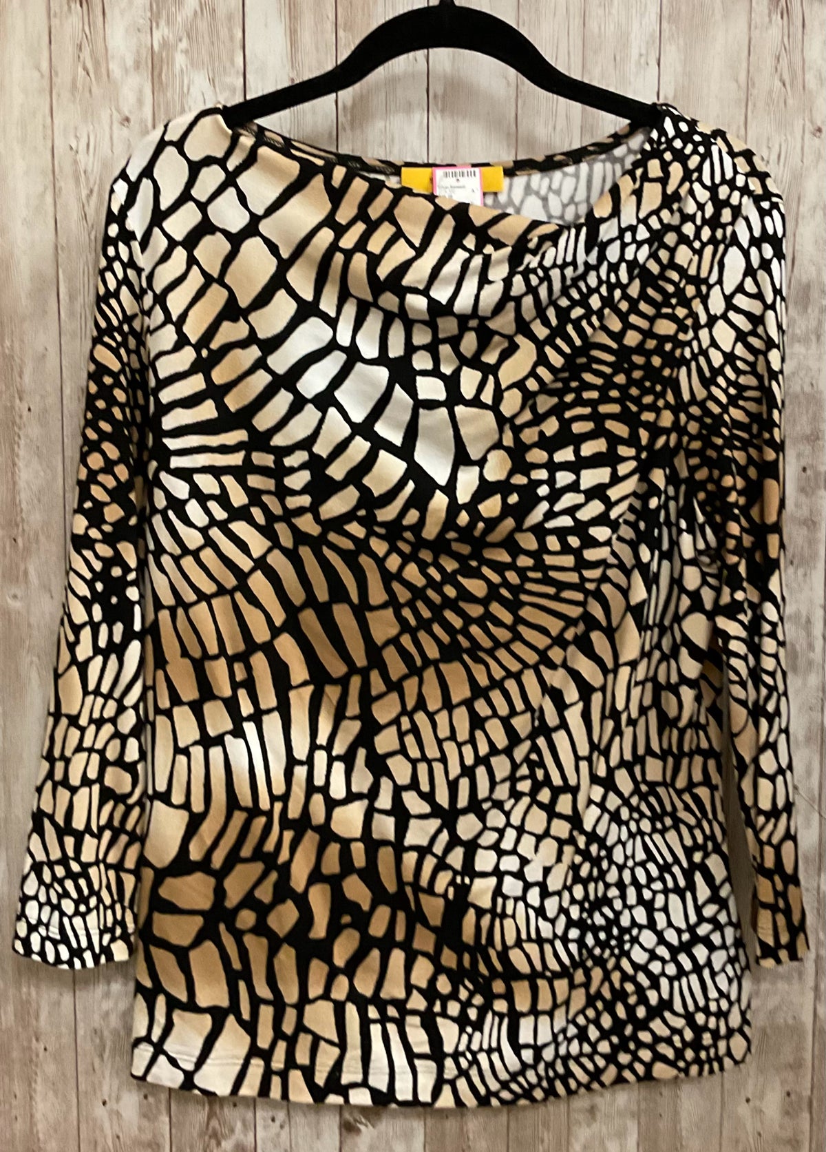 Size M ST JOHN TAN AND BLACK Top