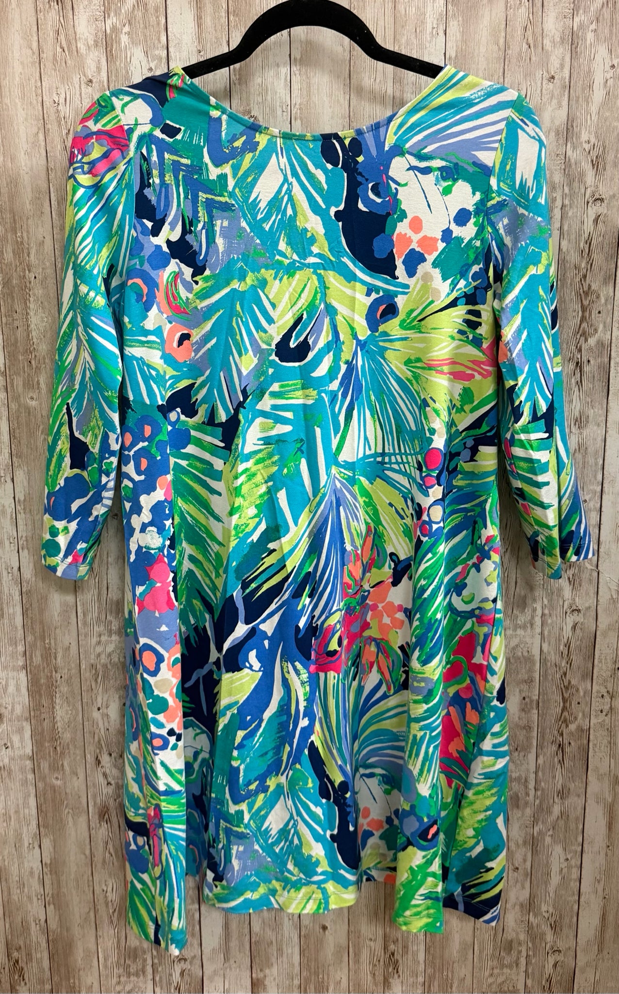 Size L LILLY PULITZER BLUE AND LIME GREEN Dress