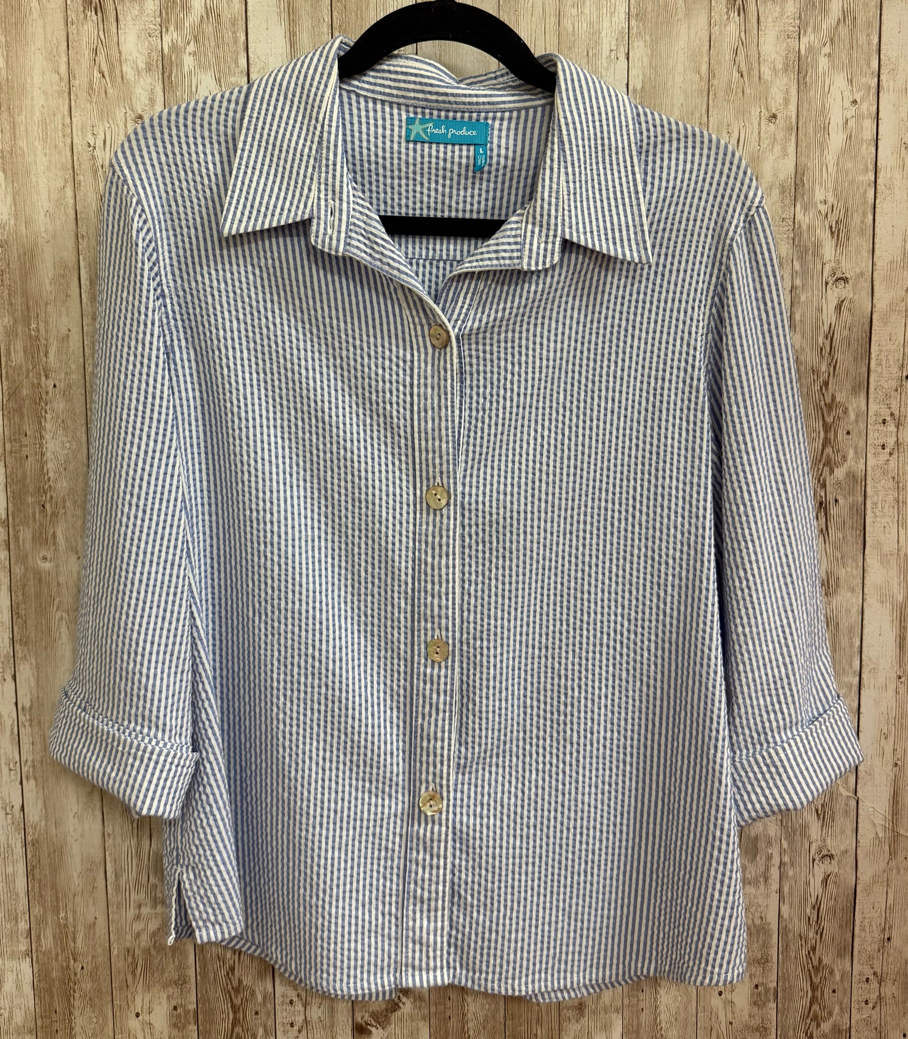 Size L FRESH PRODUCE BLUE STRIPE Top
