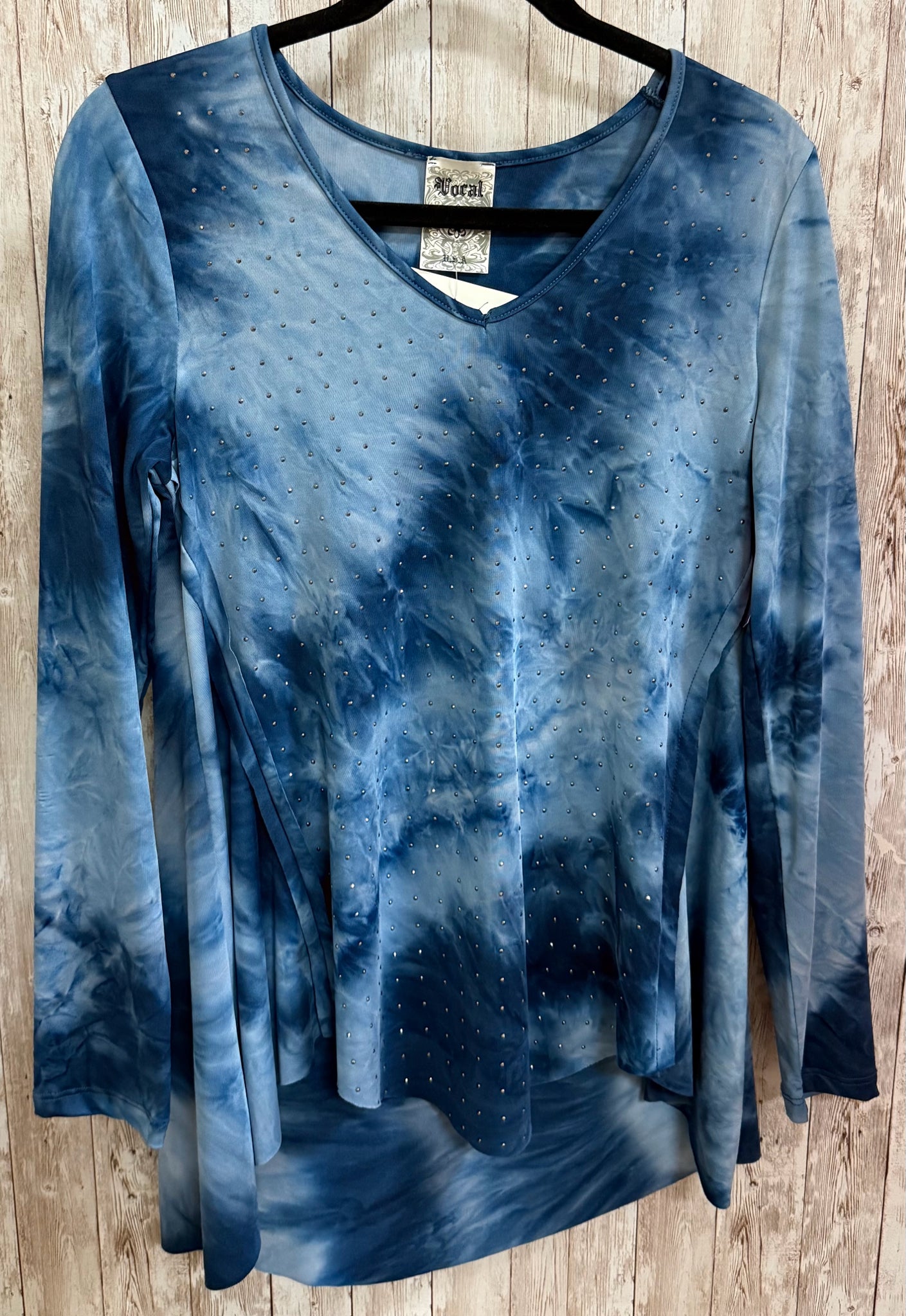 VOCAL Blue Print Women Size M Tunic