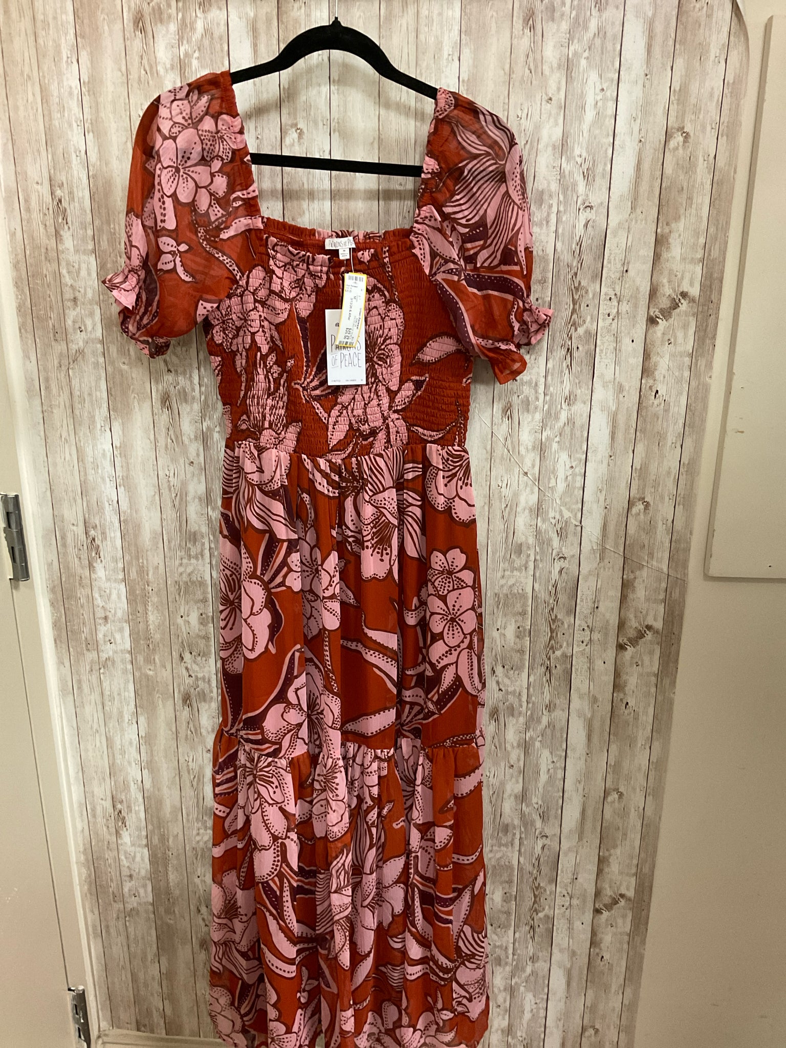 Size M PATRONS OF PEACE RUST FLORAL Dress