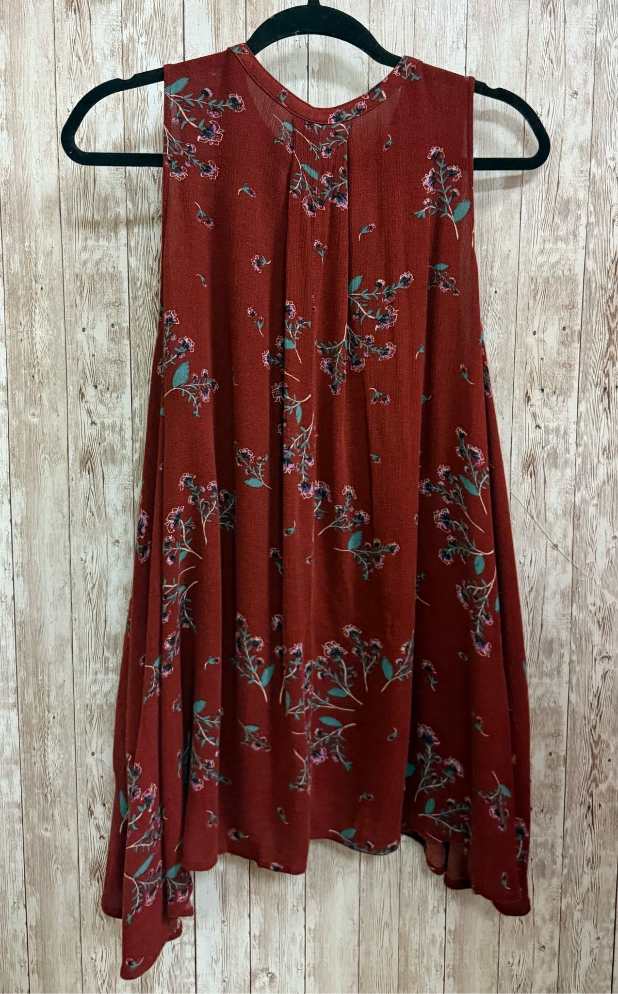 Size XS FREE PEOPLE BURGUNDY PRINT Top