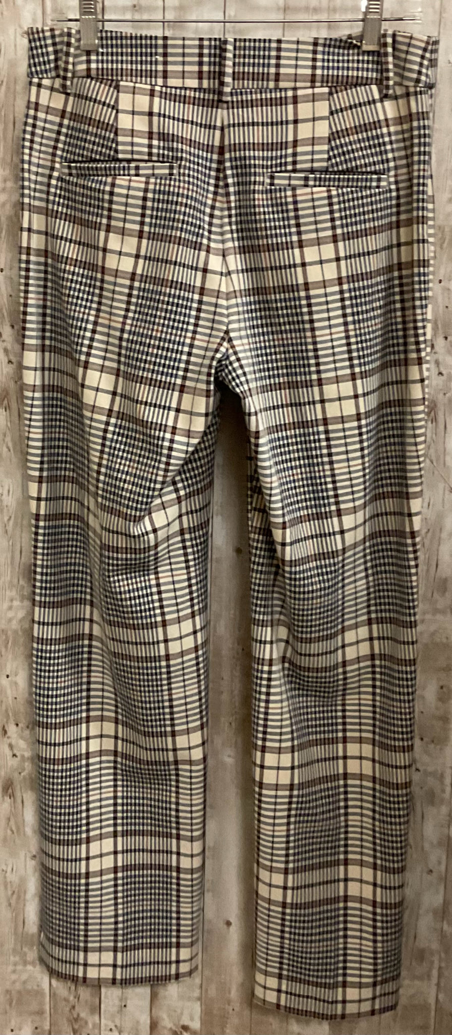 Size 4 LOFT TAN AND BLACK PLAID Pants