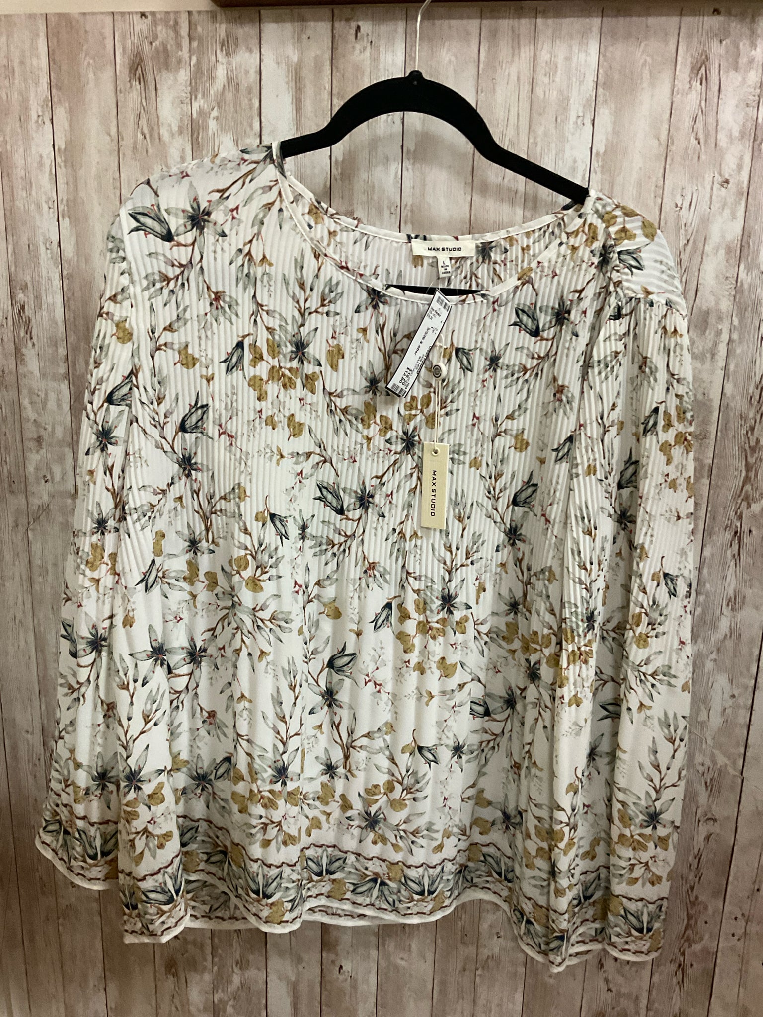 Size L MAX STUDIO BEIGE FLORAL Top